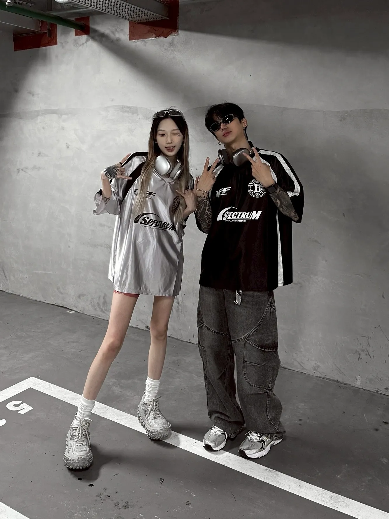 滑面 寬鬆 Y2K 個性 球衣 短袖