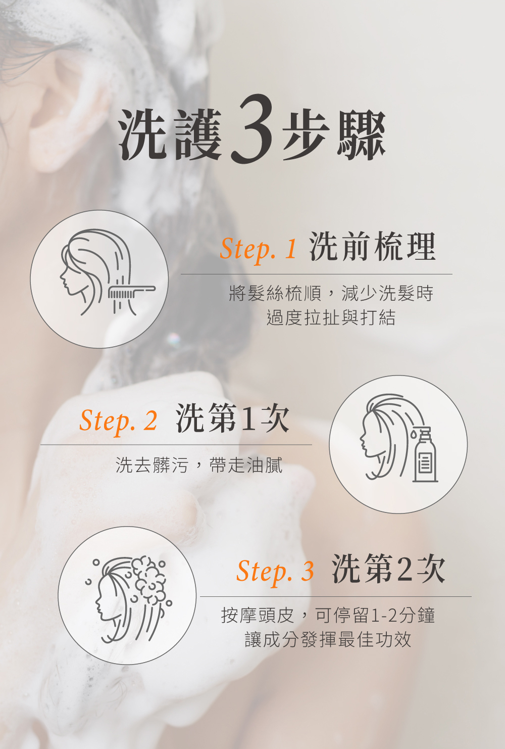 控油洗髮洗護3步驟