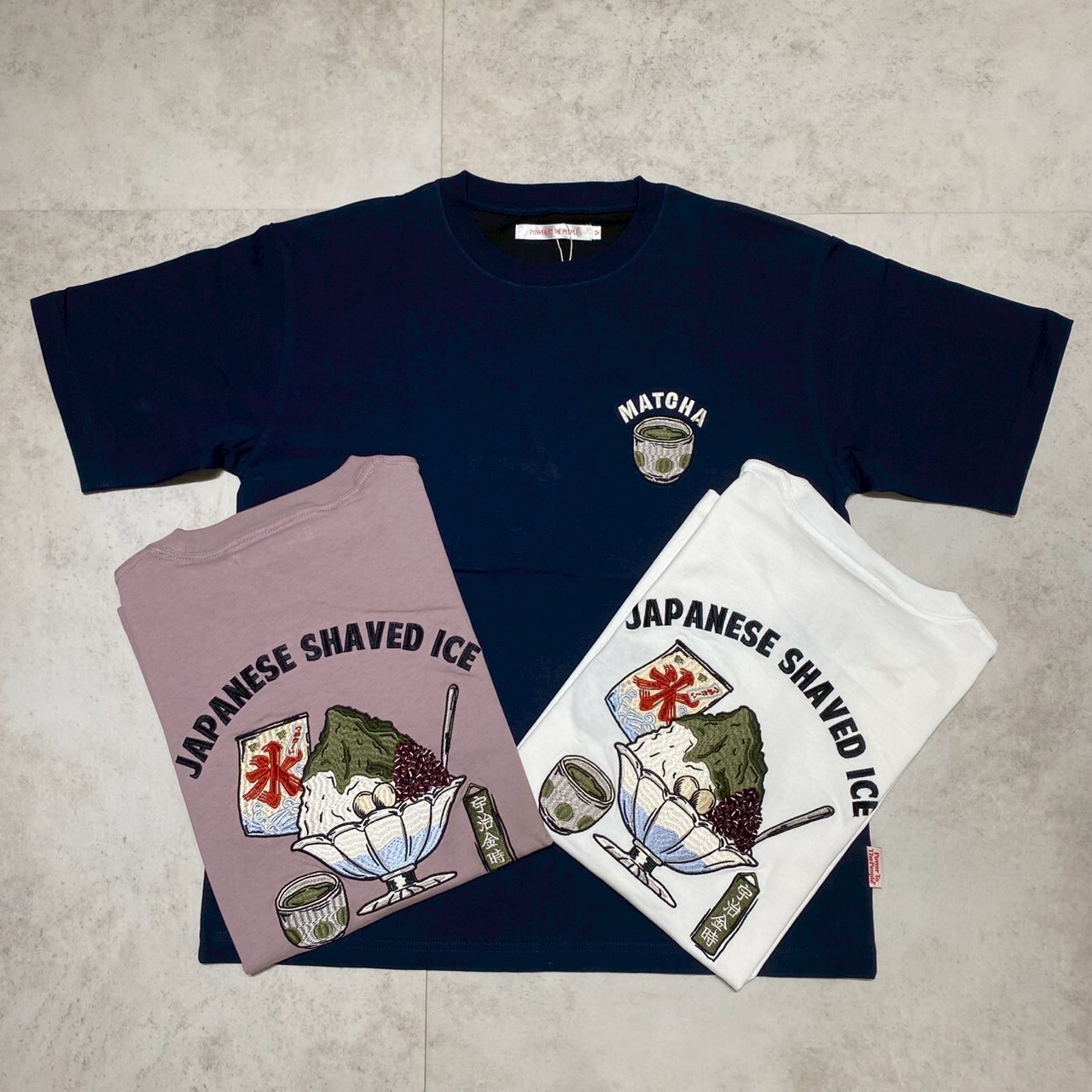 Power To The People 日本宇治金時 抹茶 紅豆湯圓 剉冰 刺繡 短T 5501072-103