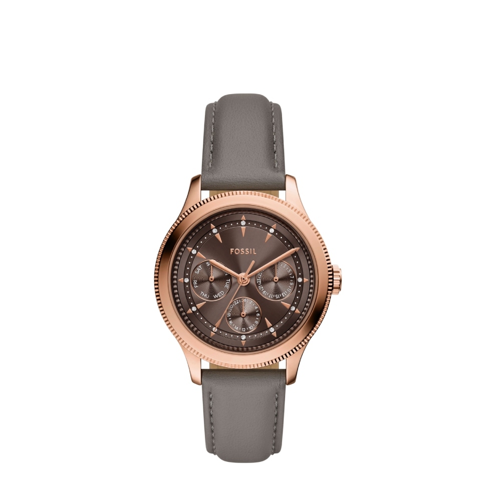 Brynn 簡約灰金優雅皮革女錶 灰色真皮錶帶 38 MM BQW8023