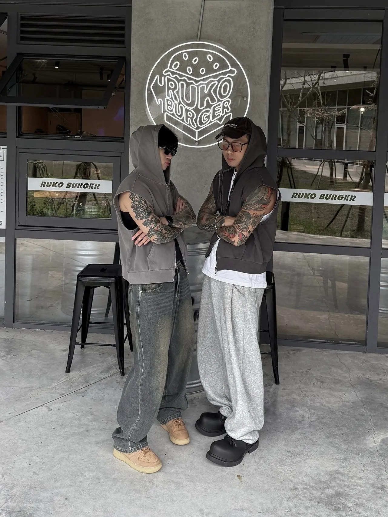 水洗 短版 連帽 無袖 外套