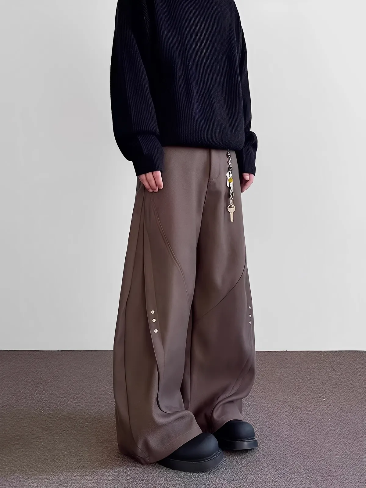 卯釘 俐落 彎刀 西裝 長褲 彎刀褲