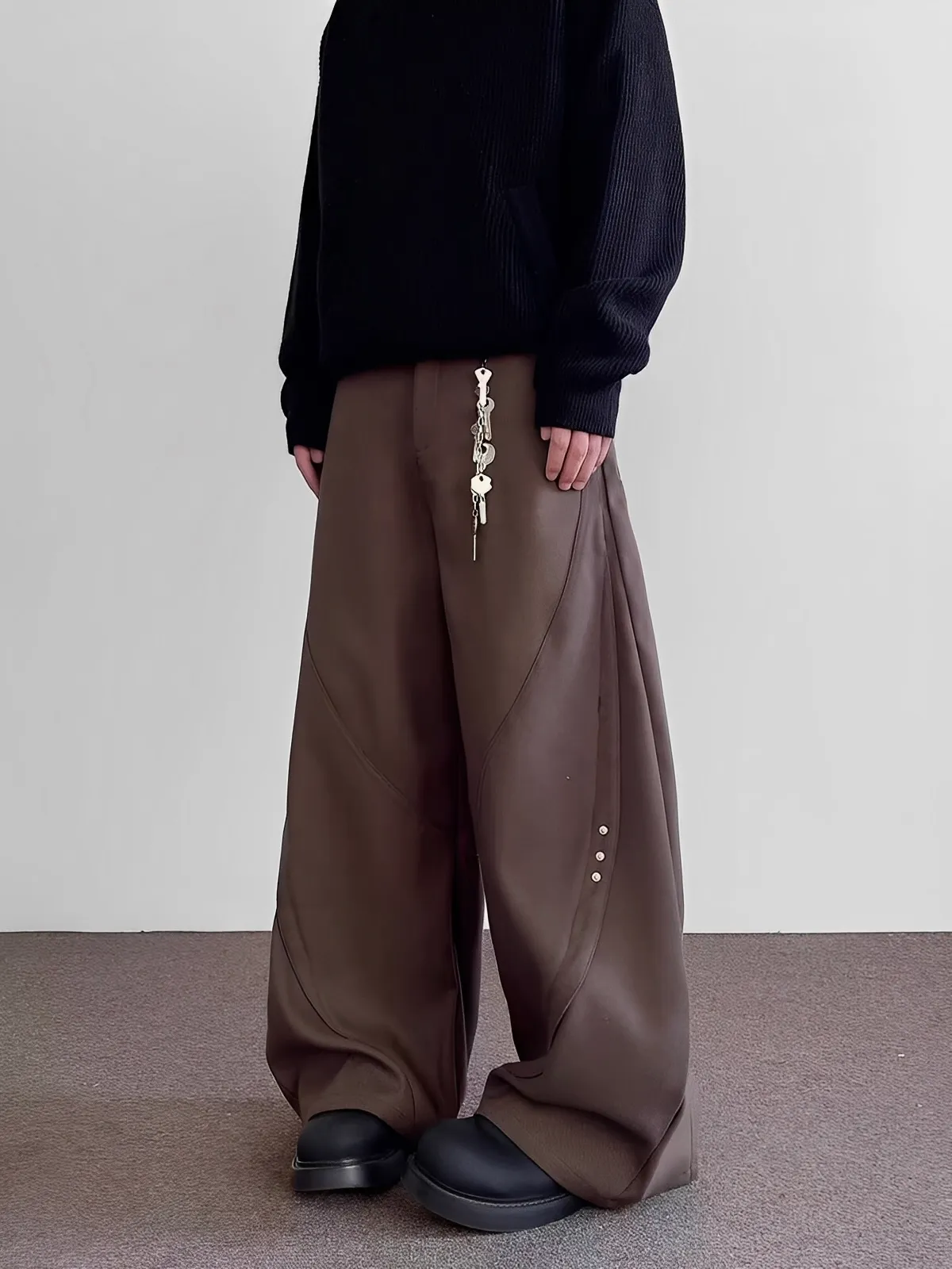 卯釘 俐落 彎刀 西裝 長褲 彎刀褲