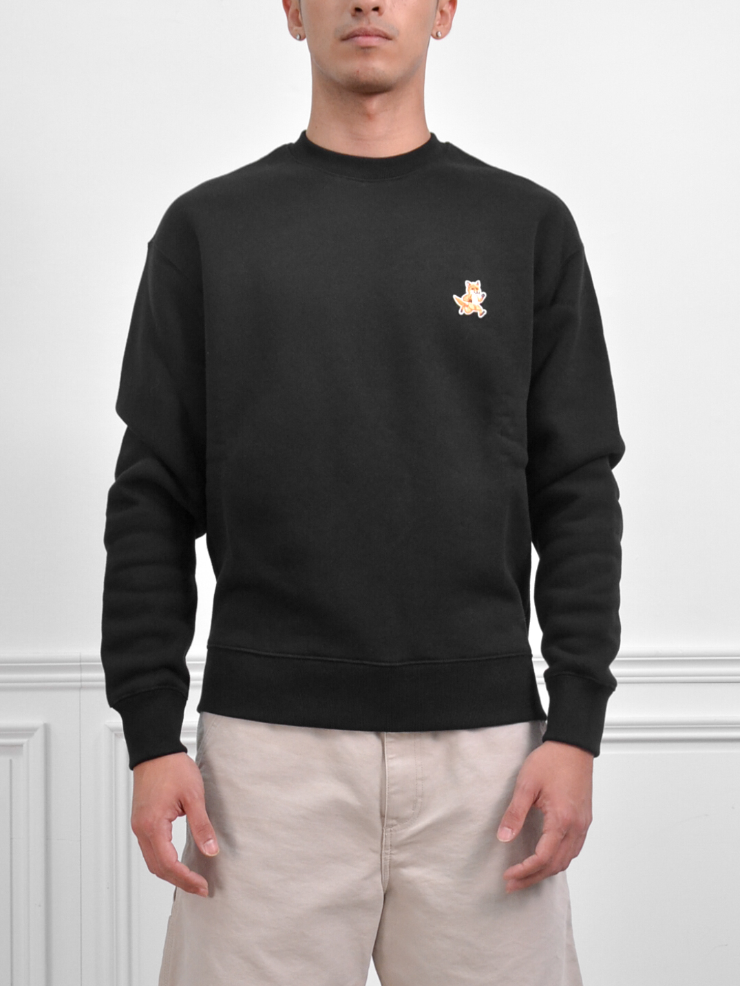 Maison Kitsune Speedy Fox Patch Cotton Sweatshirt 跑步狐狸大學T【MM00313KM0307】