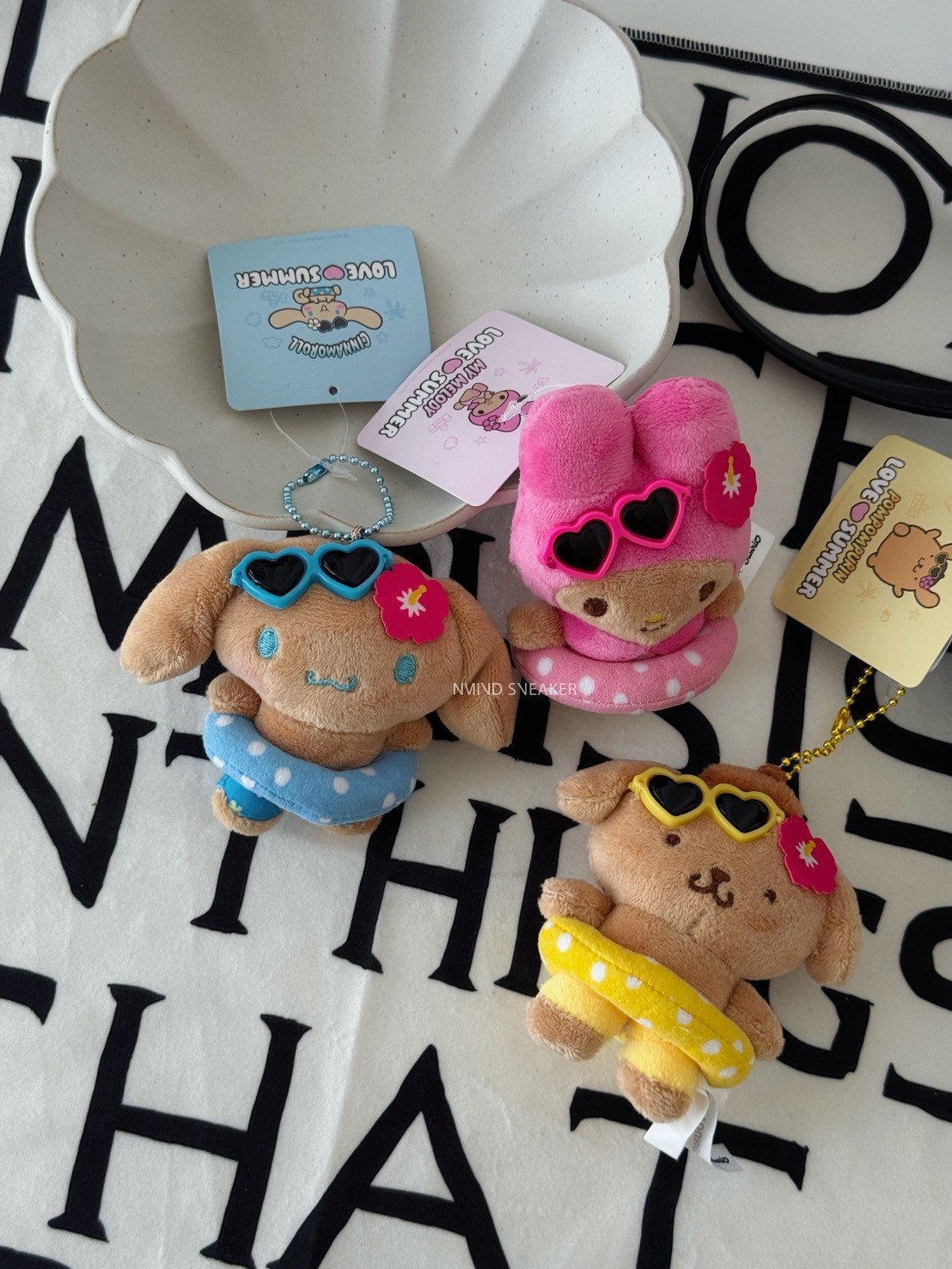 <快速出貨> SANRIO 夏日黑皮吊飾 庫洛米 Kitty 布丁狗