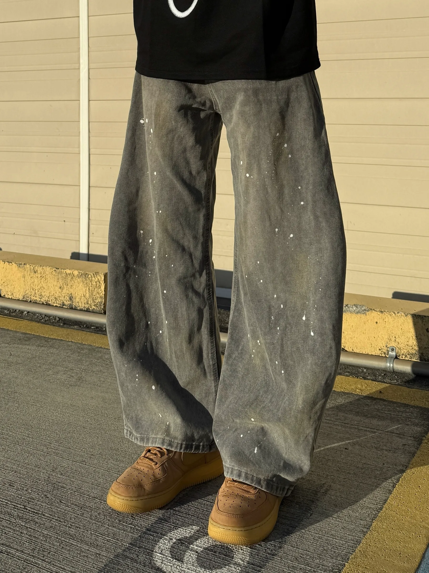 刷白 噴漆 彎刀 牛仔 長褲