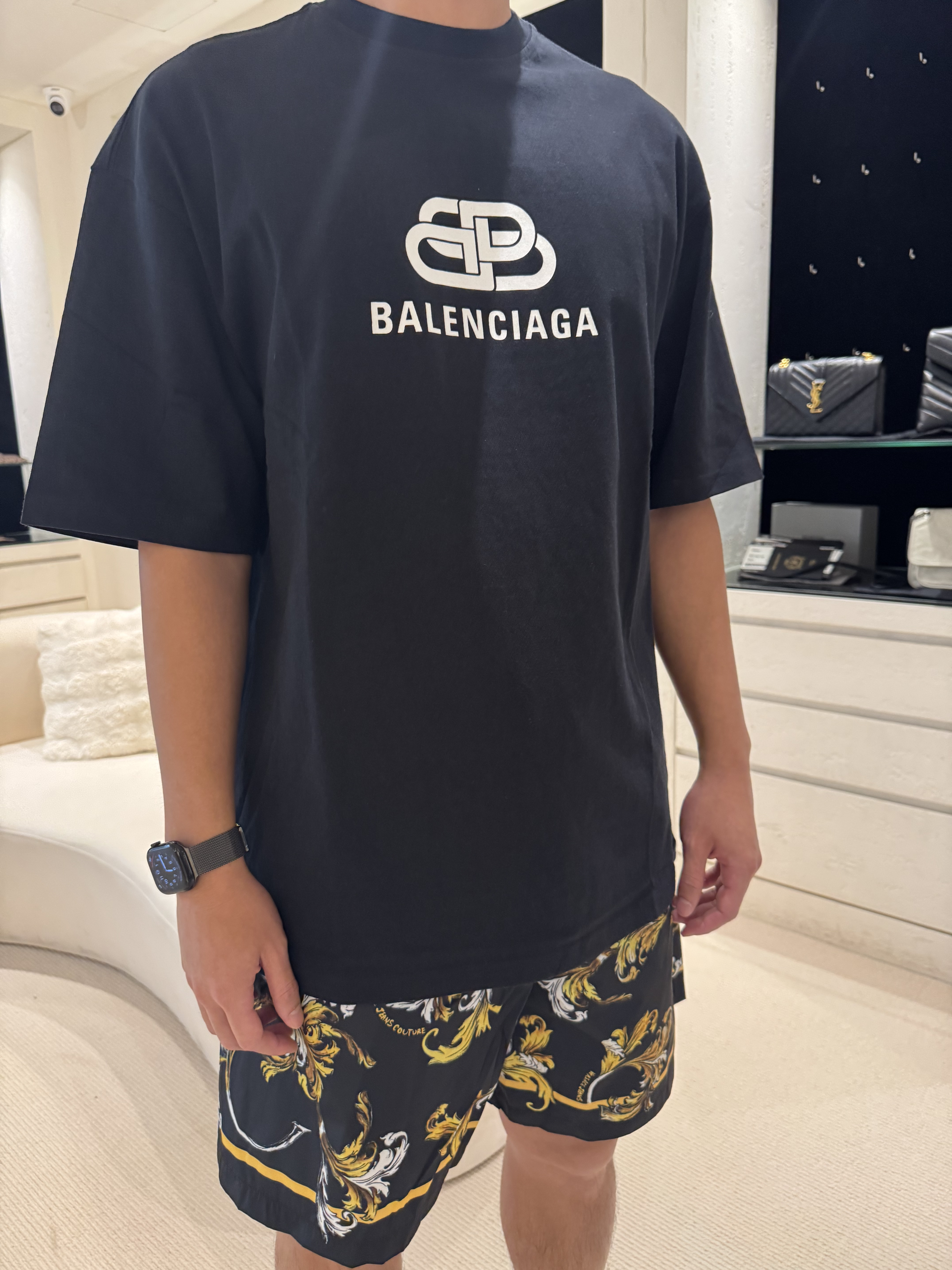 Balenciaga 巴黎世家 鎖扣Logo短袖T-shirt 黑色