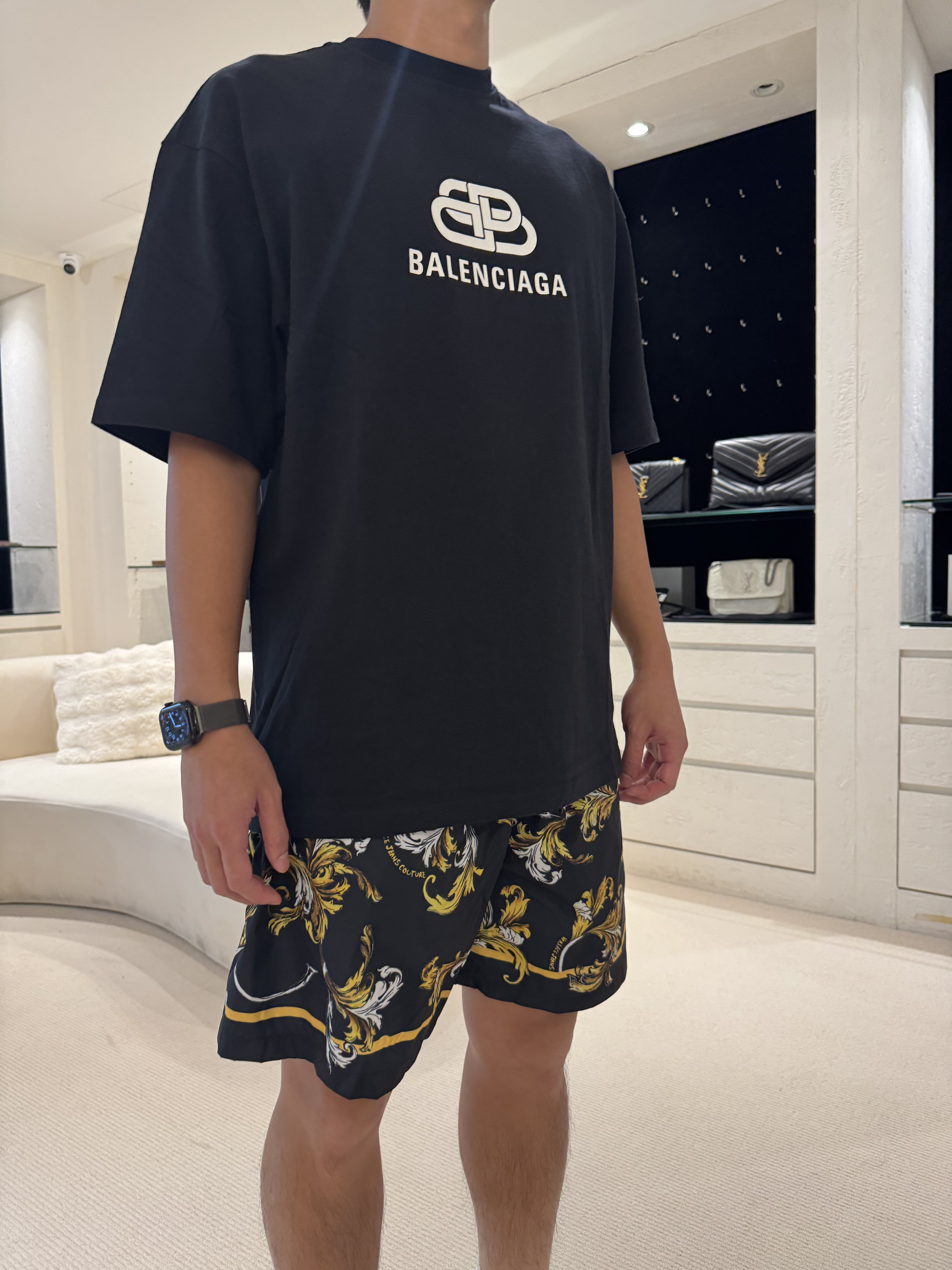 Balenciaga 巴黎世家 鎖扣Logo短袖T-shirt 黑色