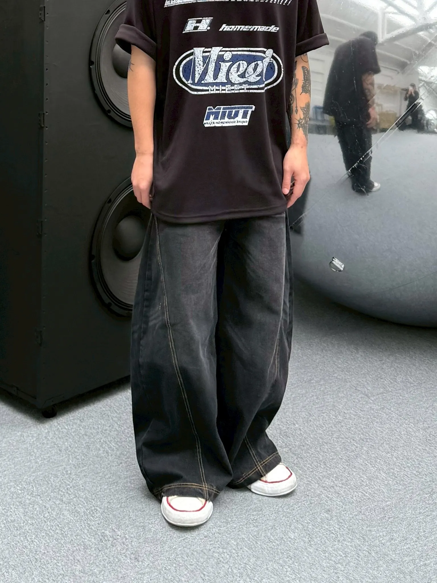 車線 刷色 彎刀 牛仔 長褲