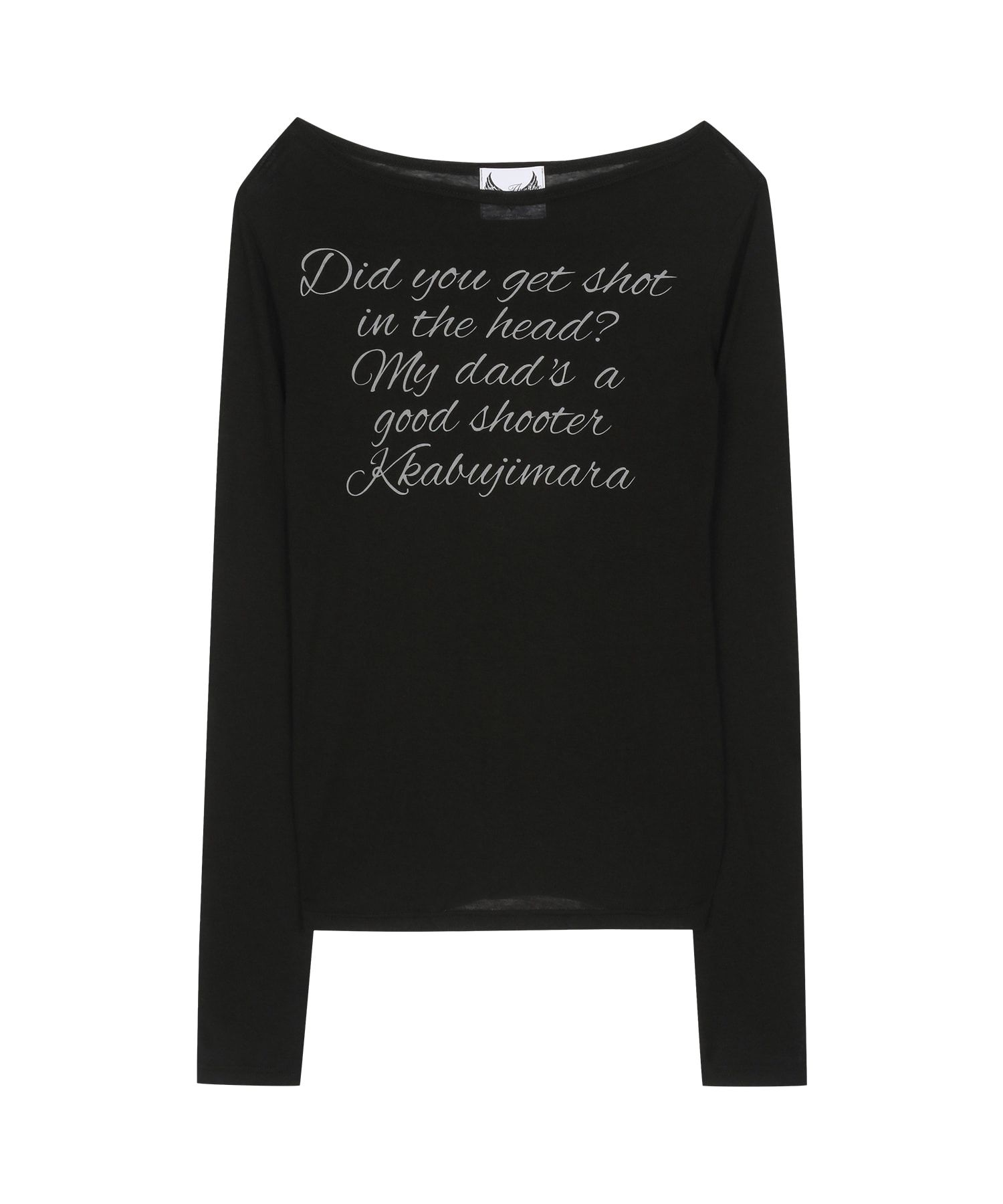 Gila Archive Lettering Sheer Long Sleeve T-Shirt(Black)