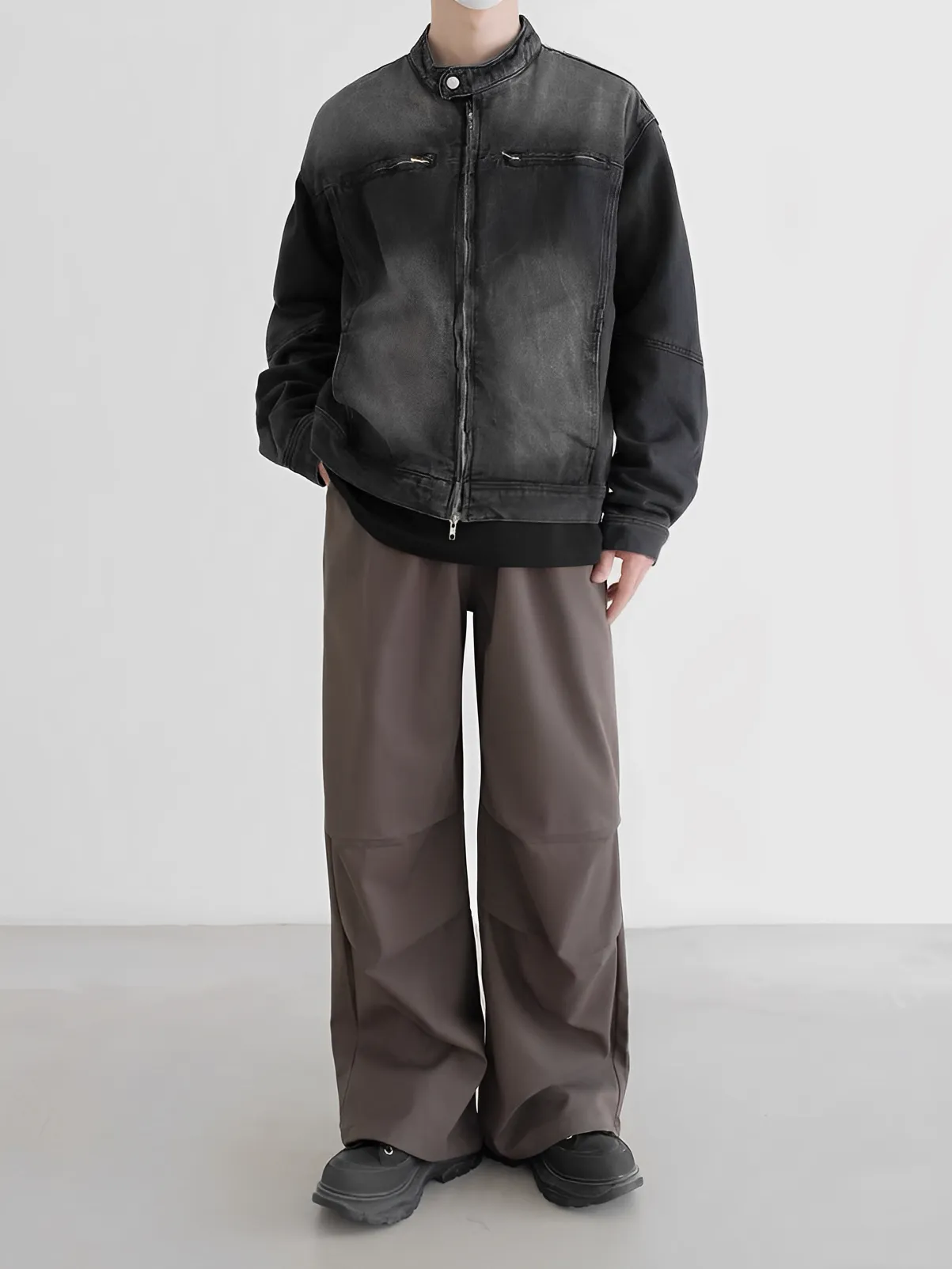 抽繩 傘兵 寬鬆 直筒 長褲