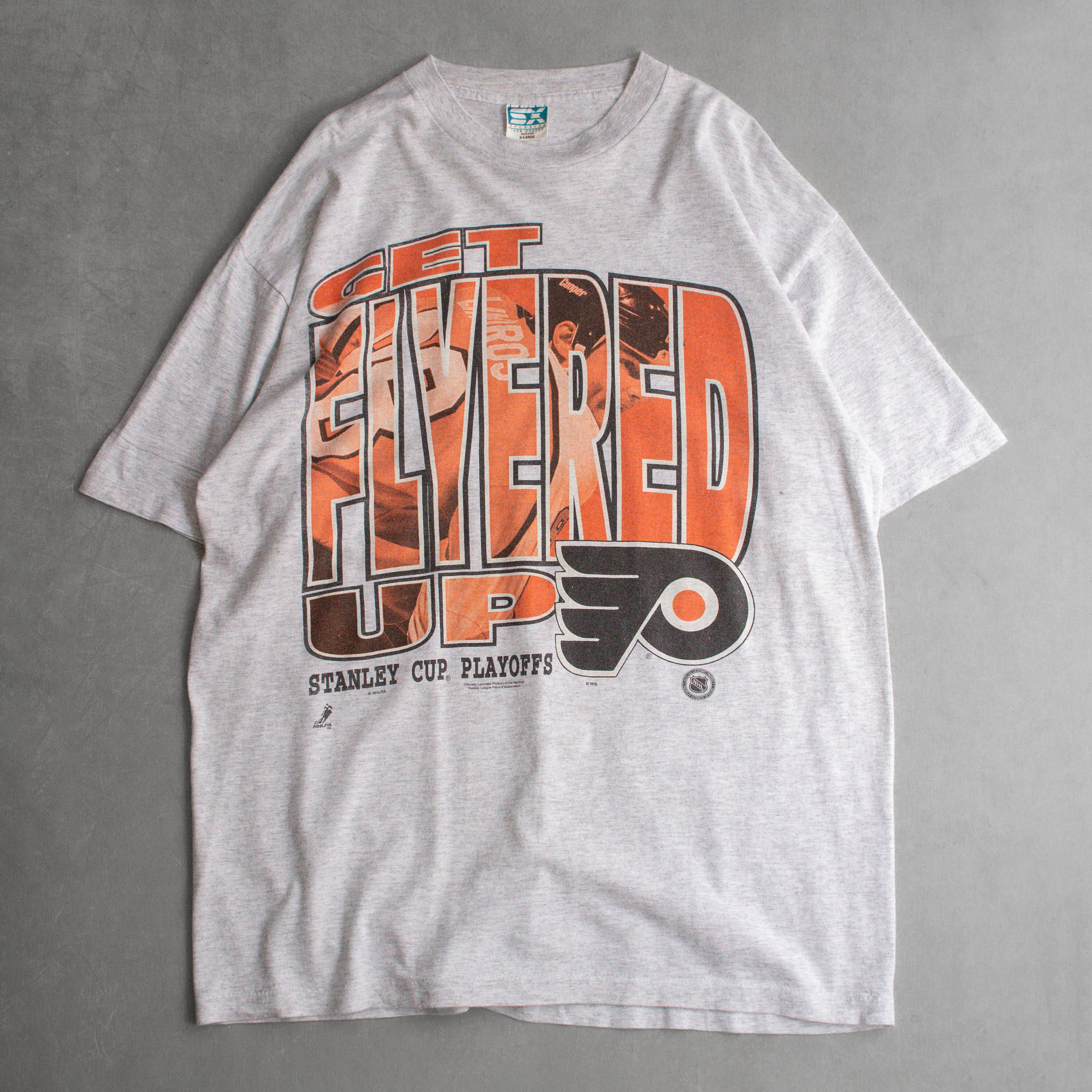 80-90S VINTAGE TEE 美國製 灰色 冰球 費城 飛人 短袖 T恤