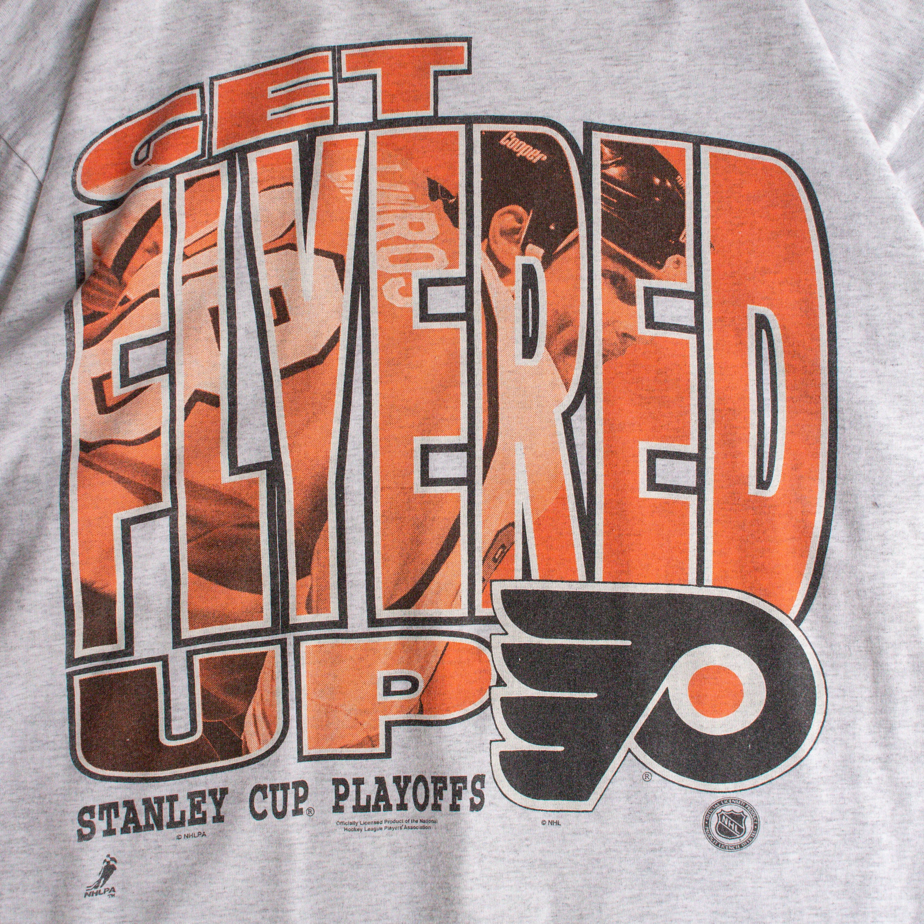 80-90S VINTAGE TEE 美國製 灰色 冰球 費城 飛人 短袖 T恤