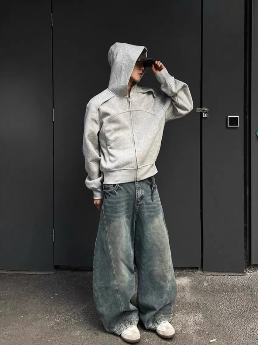 ＃整套皆有販售 寬短 拼接 立體 連帽 棉質 外套