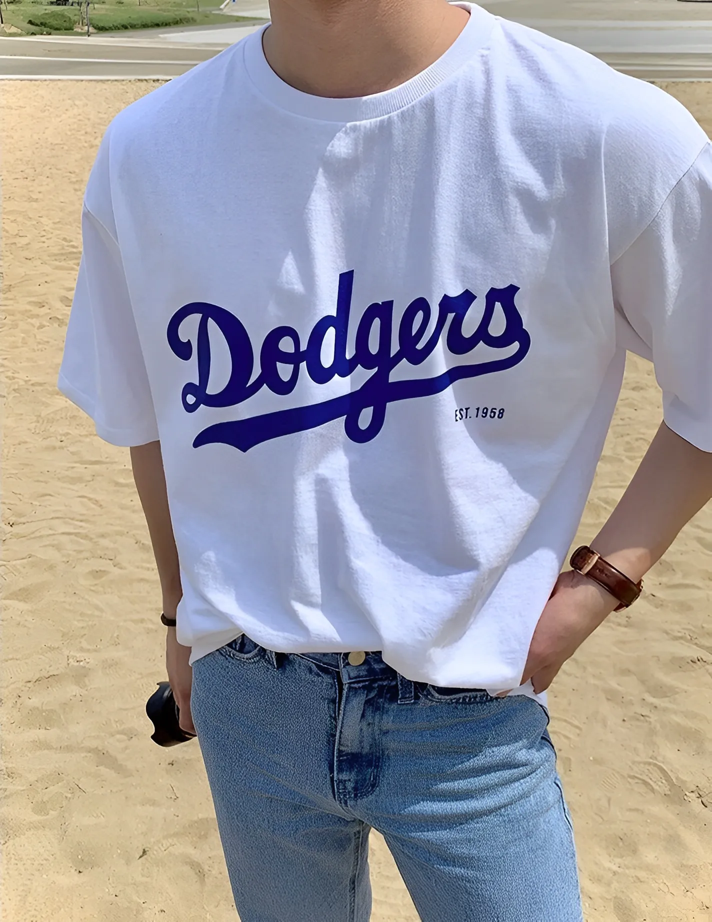 Dodgers 美式 草寫 寬鬆 短袖