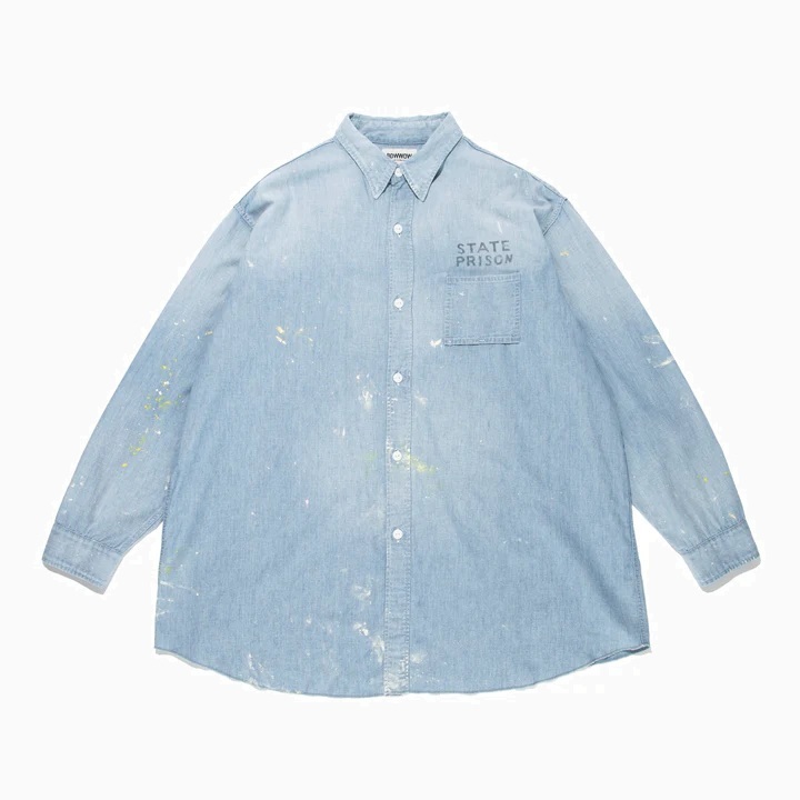 BOWWOW 2025 STATE PRISON CHAMBRAY SHIRTS - INDIGO PRE ORDER ITEM (預訂中)