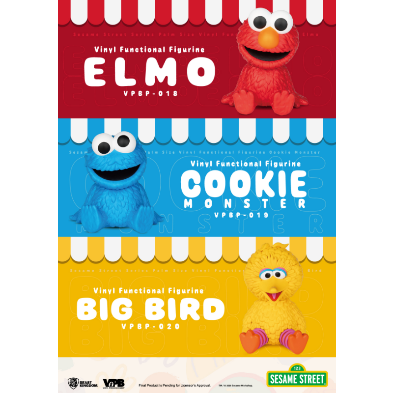 Beast Kingdom 芝麻街 Sesame Street Palm Size Vinyl Functional Figurines - ELMO / COOKIE MONSTER / BIG BIRD