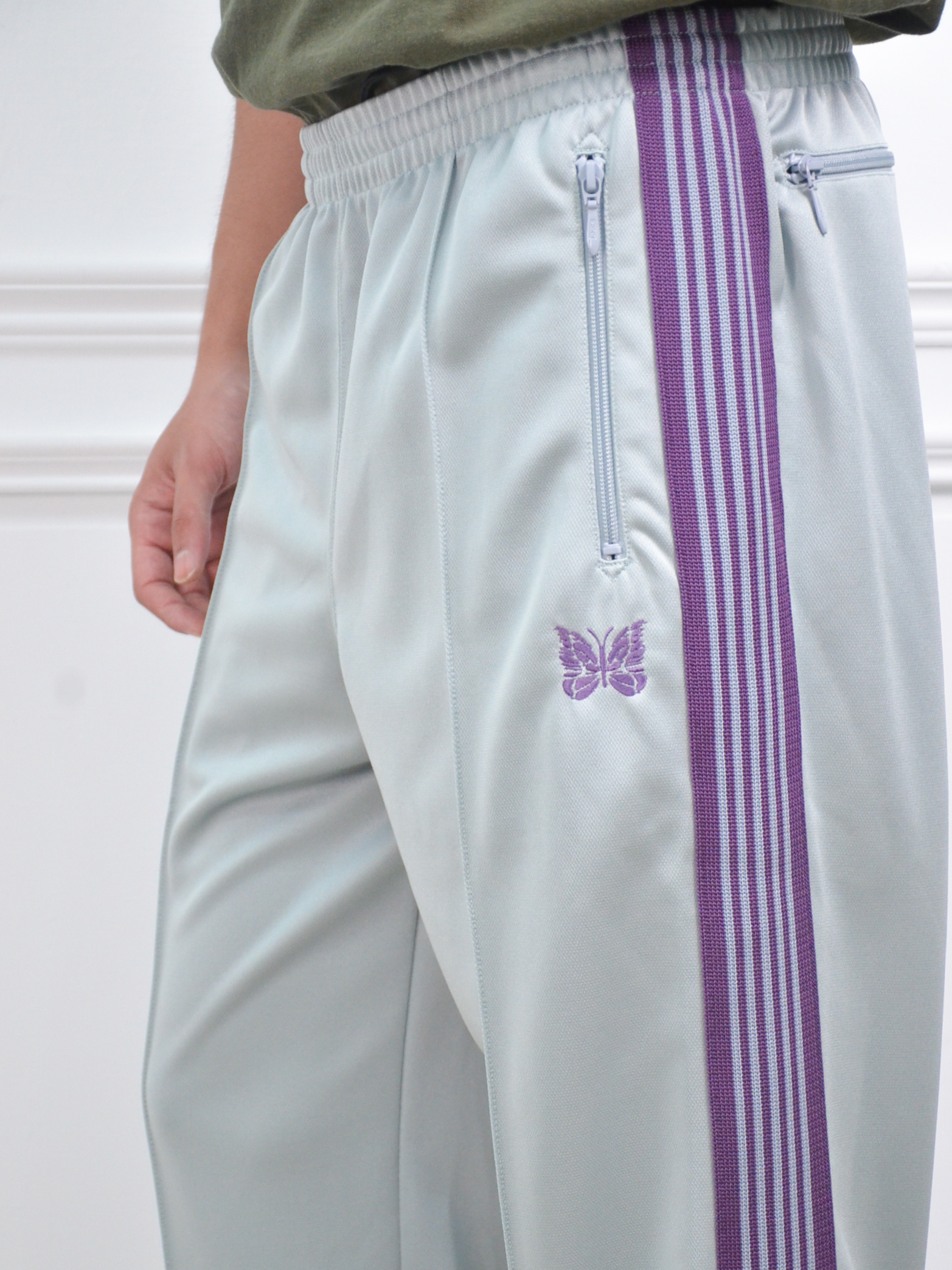 Needles Pants 刺繡串標運動褲 (薄荷綠)【QV307-C】