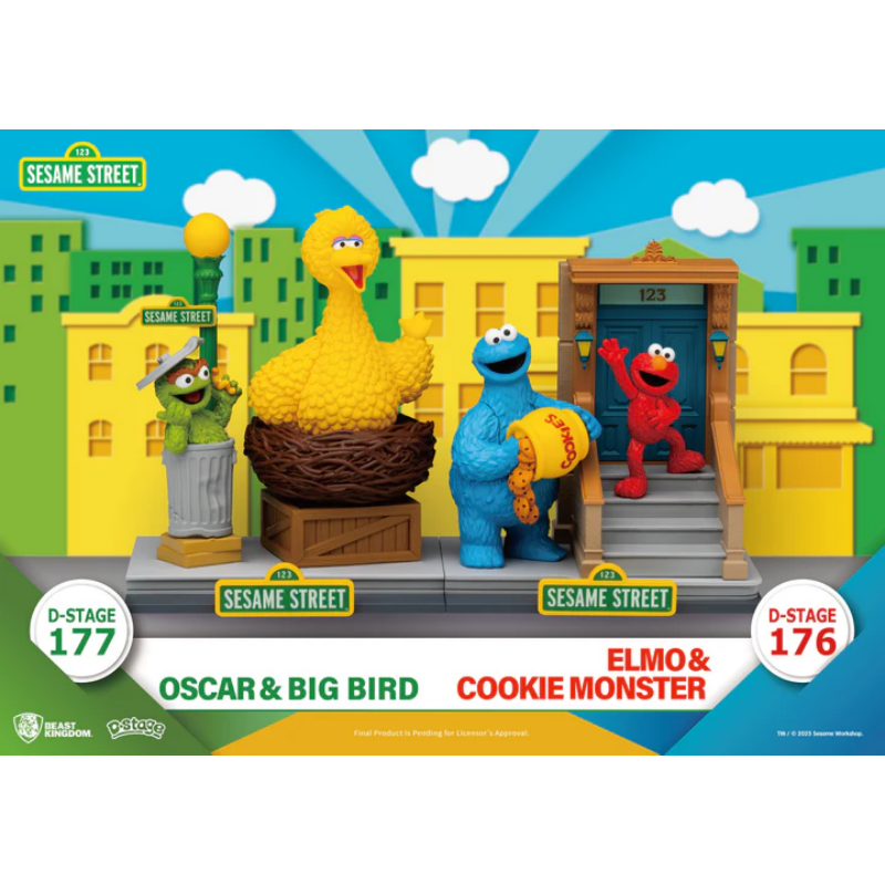 Beast Kingdom 芝麻街 Sesame Street Diorama Stage DS-176 / 177 Elmo & Cookie Monster / Oscae & Big Bird