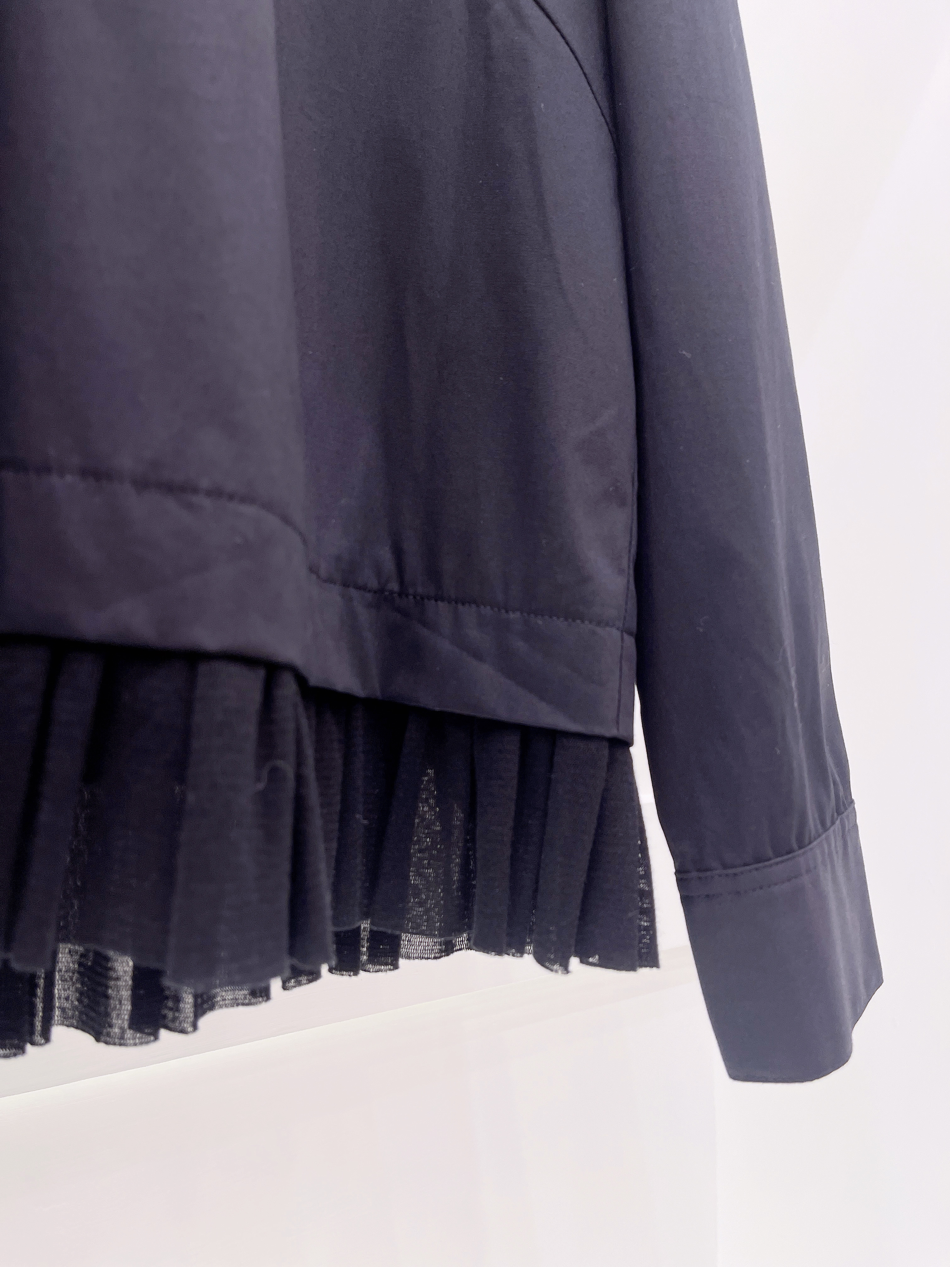 小立領下擺紗上衣