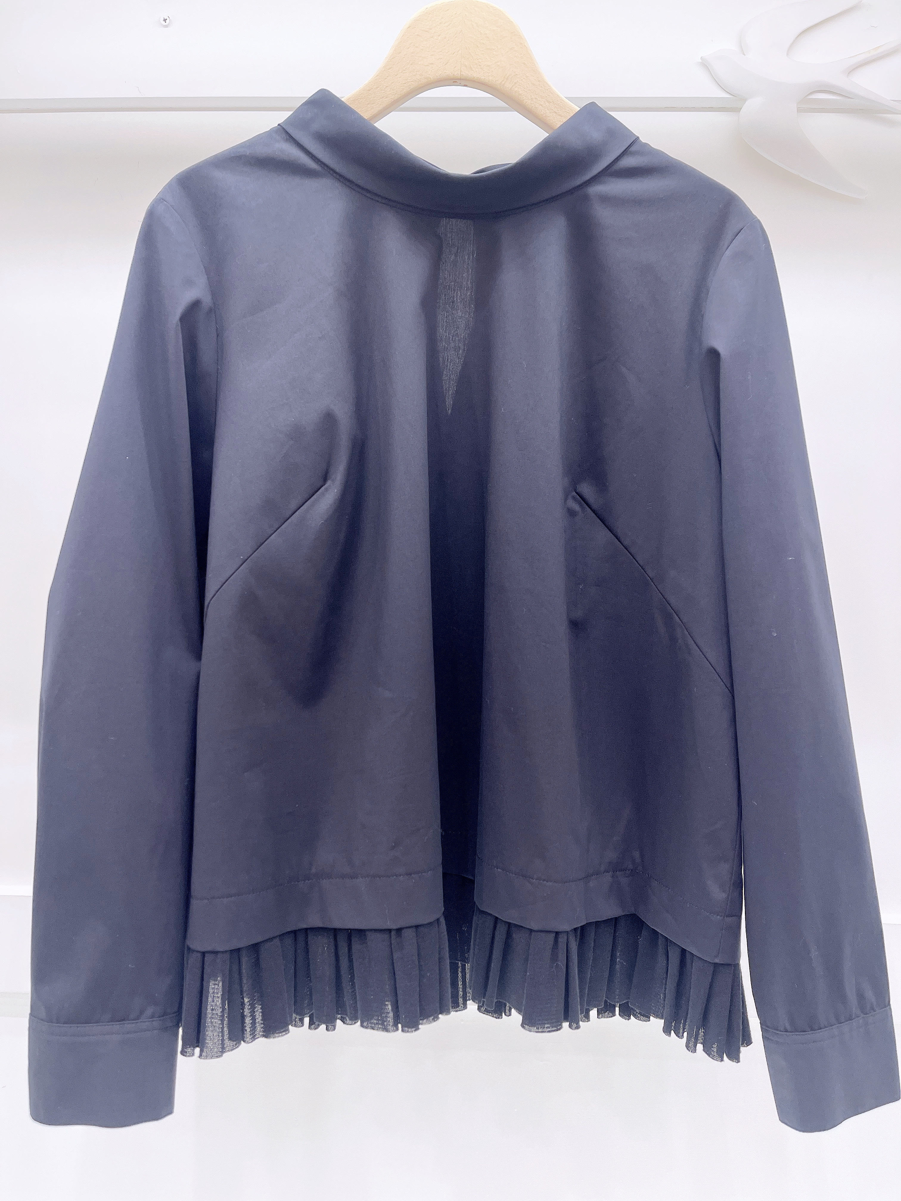 小立領下擺紗上衣