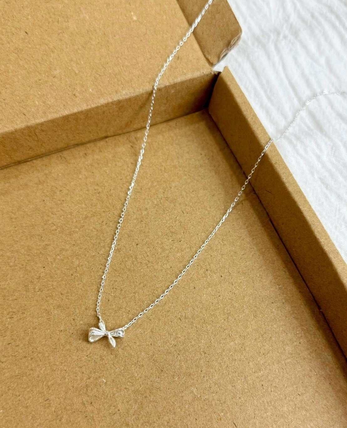 緞帶蝴蝶結純銀項鍊