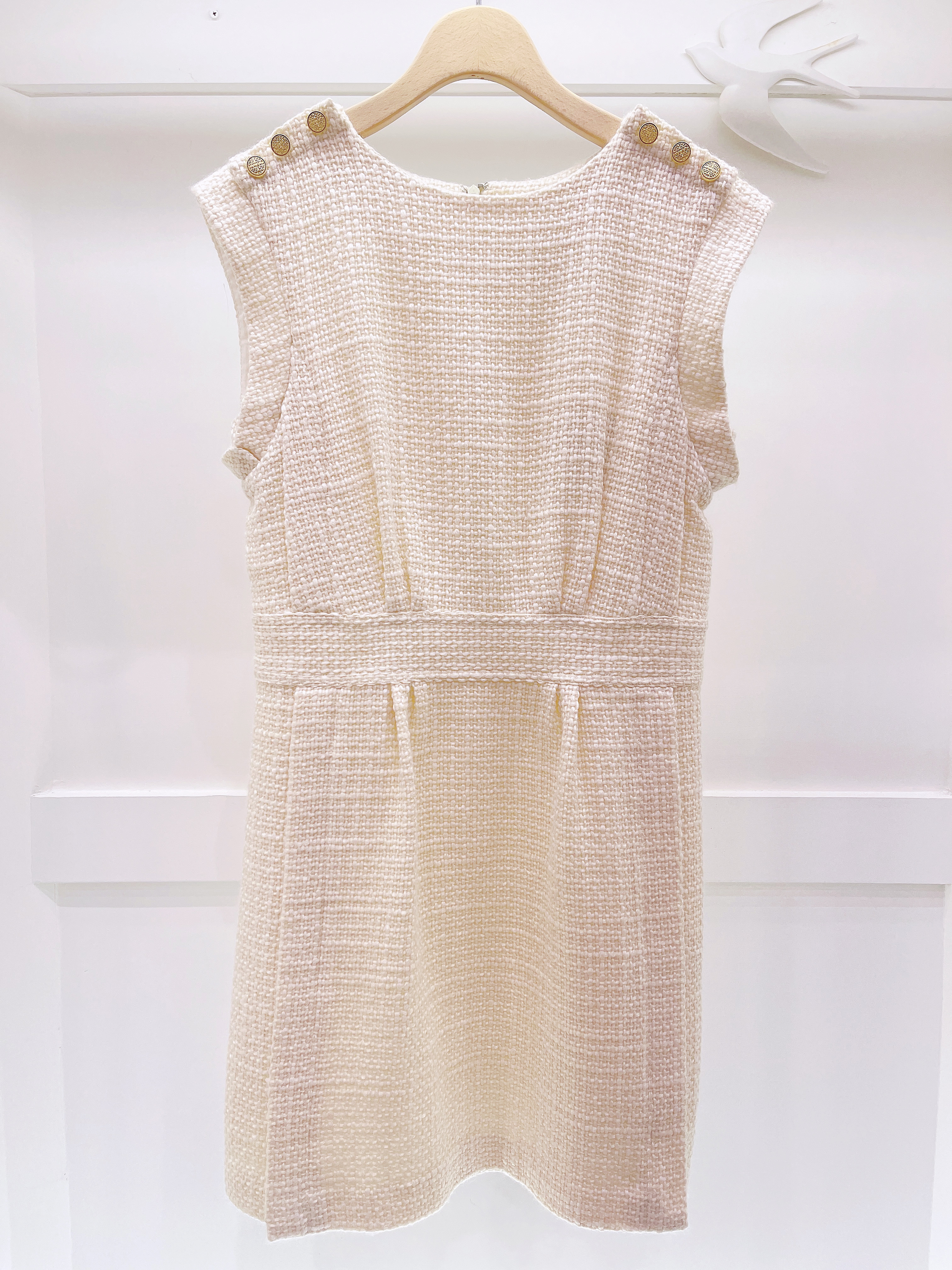 義大利肩金釦軟泥洋裝