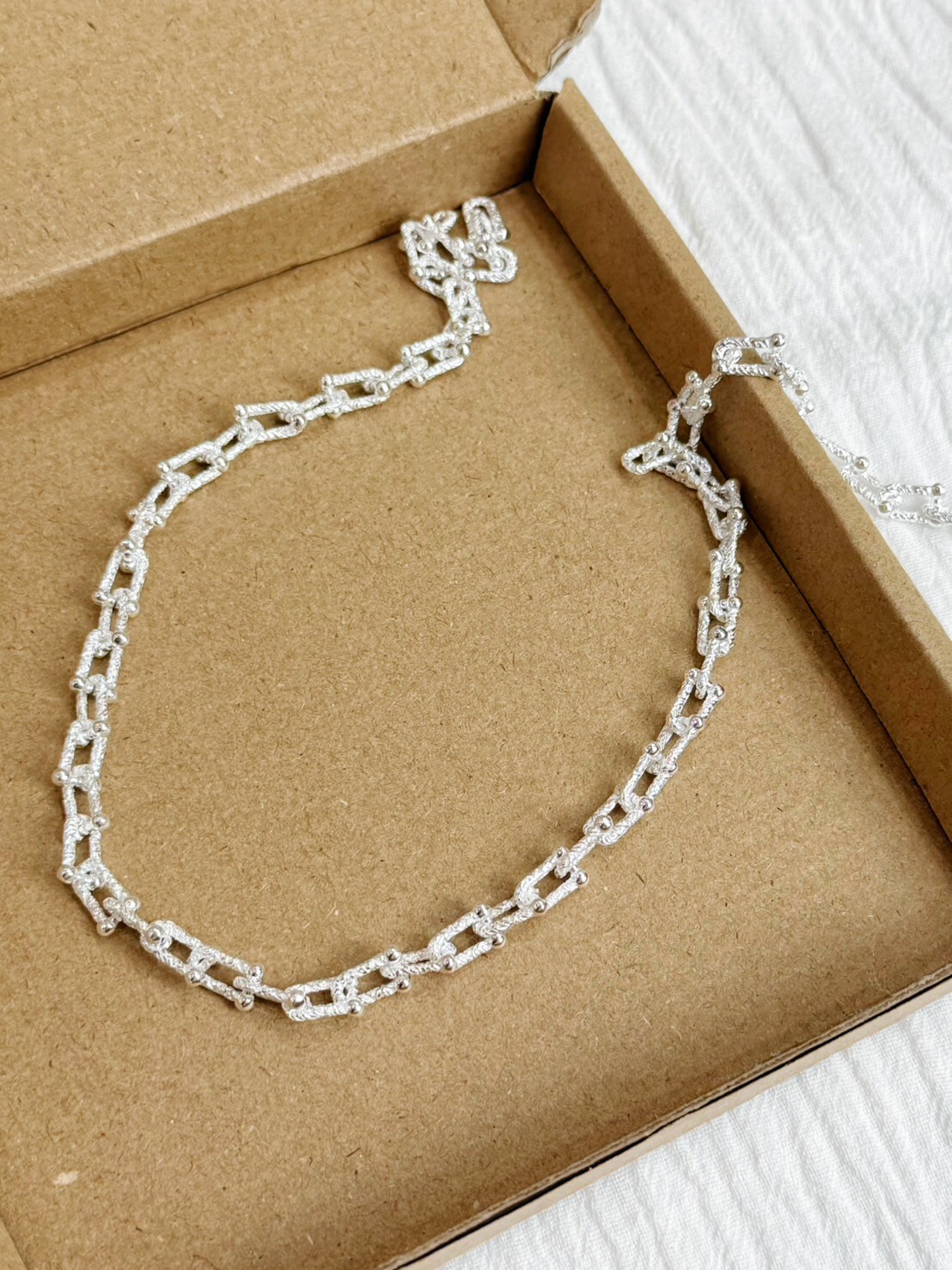 滿版馬蹄扣純銀項鍊