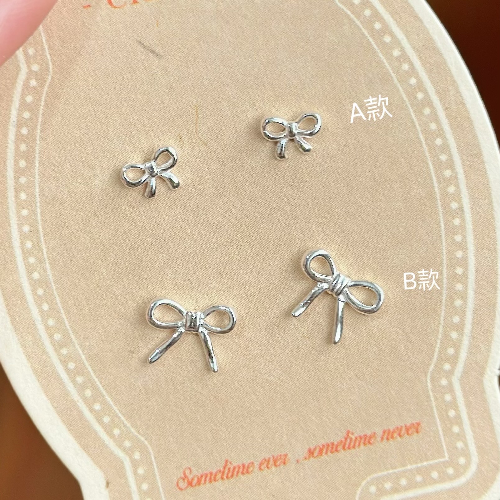 K129素面蝴蝶結純銀鎖針