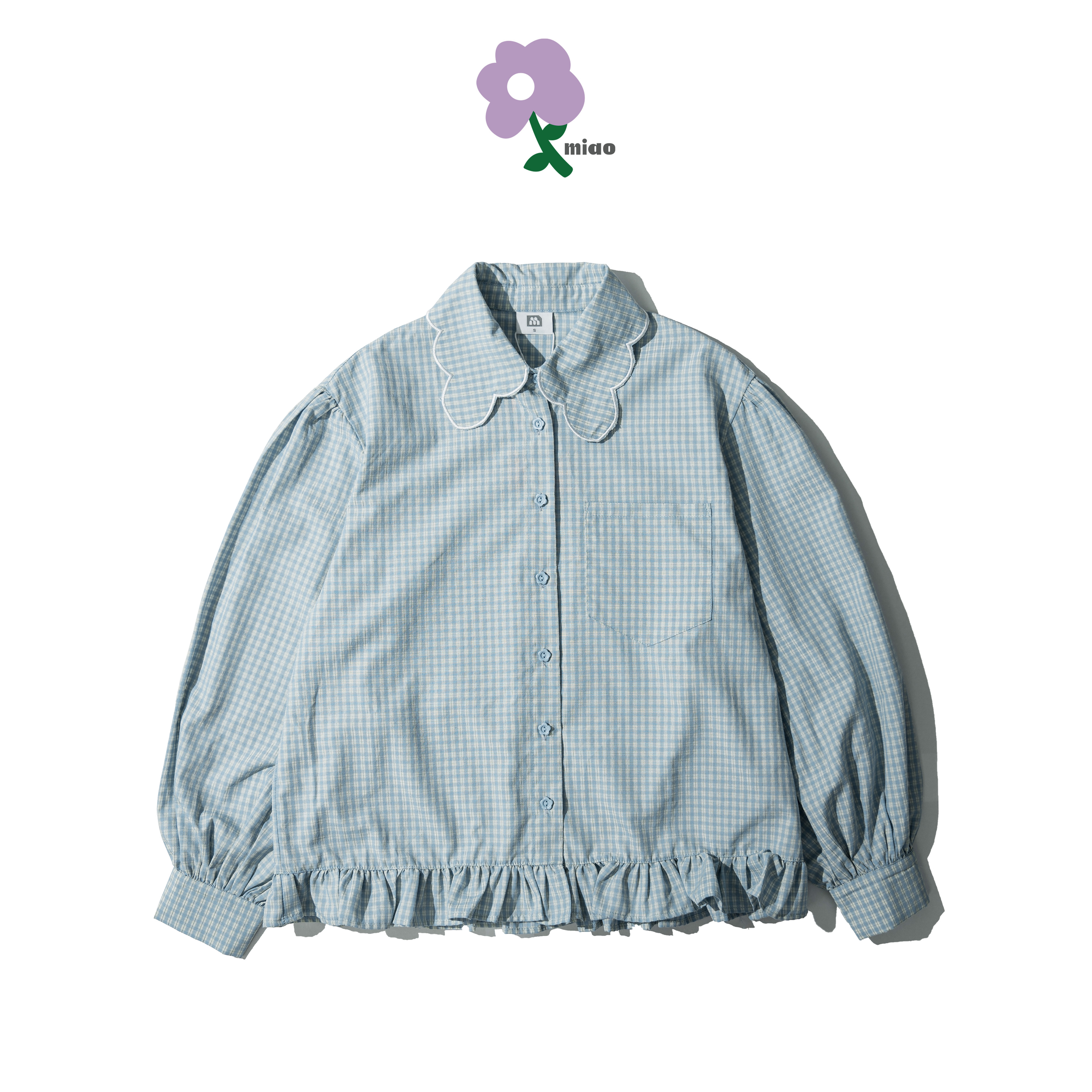 AGILITY MIAO Petal Collar Check Shirt 花瓣領 格紋襯衫 [M-SH08]