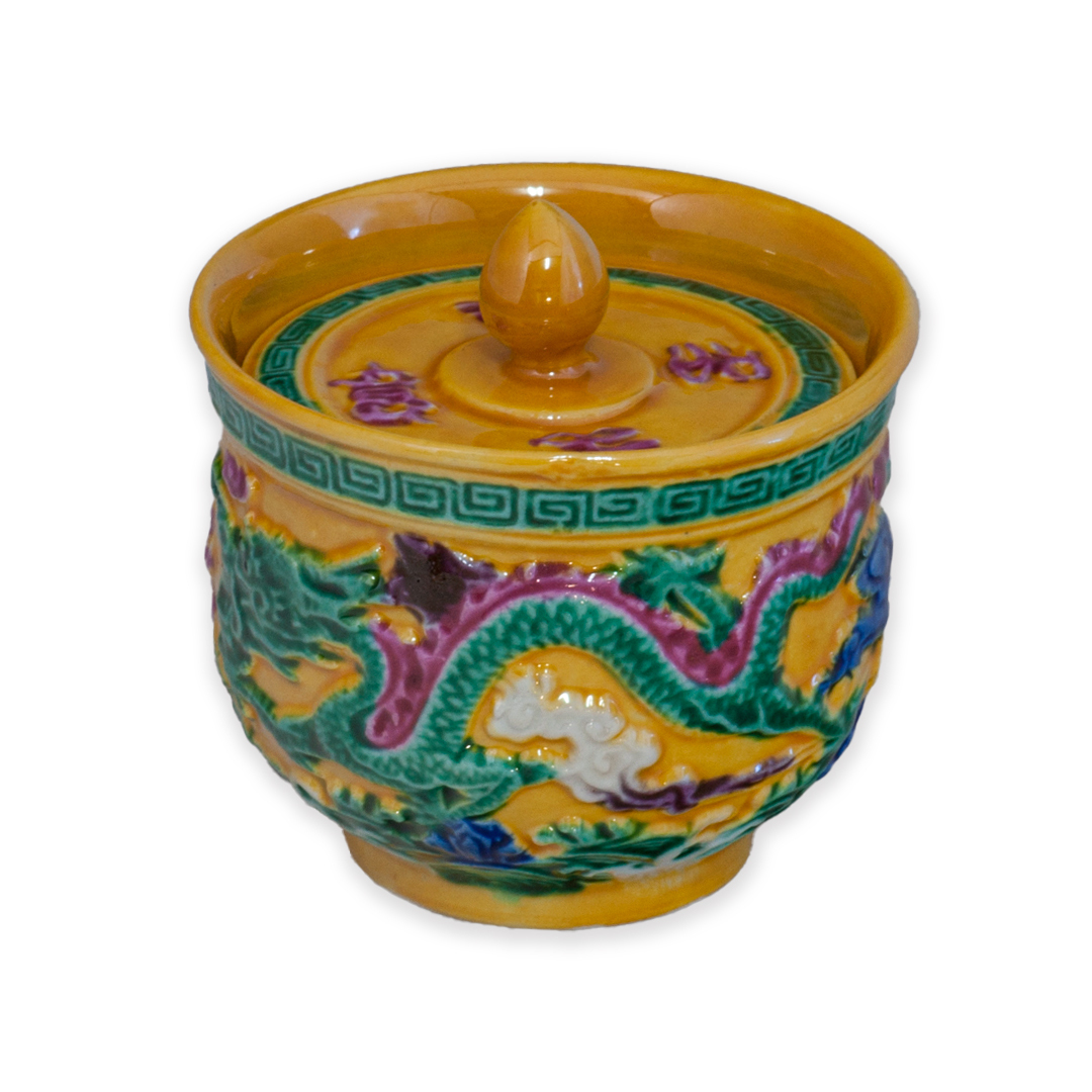 素三彩調味罐｜手工陶瓷龍紋調味瓶 中式廚房美學收納推薦