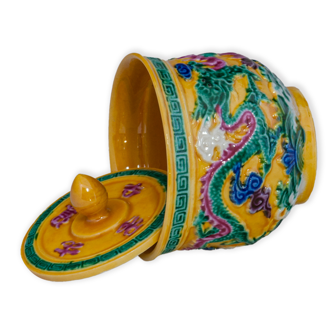 素三彩調味罐｜手工陶瓷龍紋調味瓶 中式廚房美學收納推薦