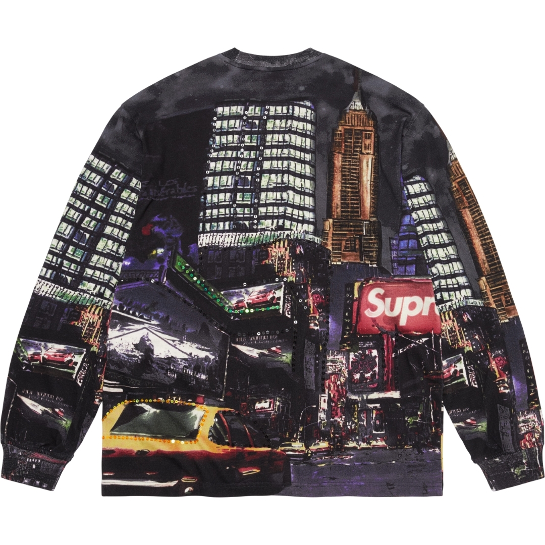 SUPREME SS25 SKYLINE SEQUIN L/S TOP 長T(2色)