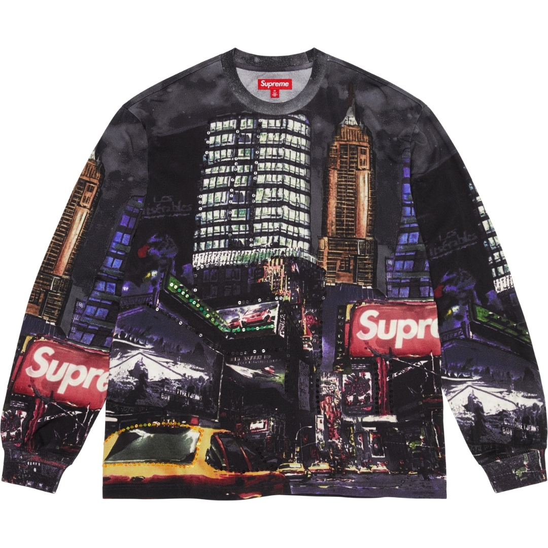 SUPREME SS25 SKYLINE SEQUIN L/S TOP 長T(2色)