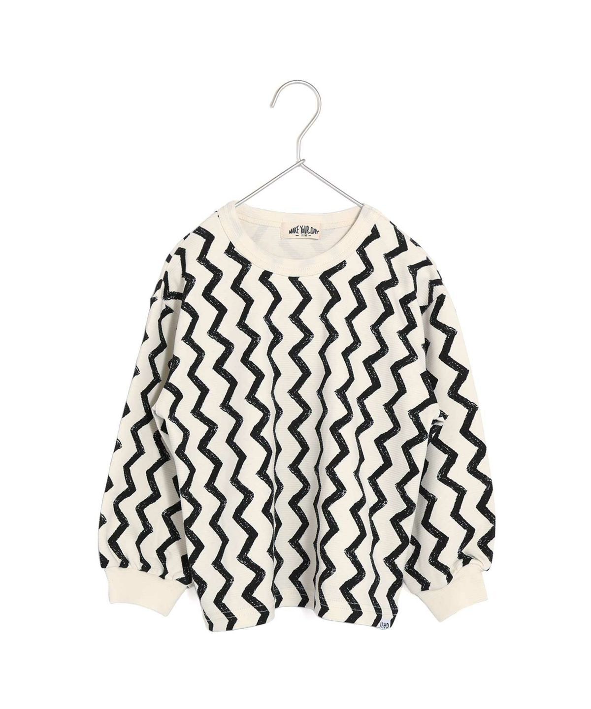 日本 MYD 高彈性羅紋 時尚條紋 長袖上衣 (140尺寸) M540106