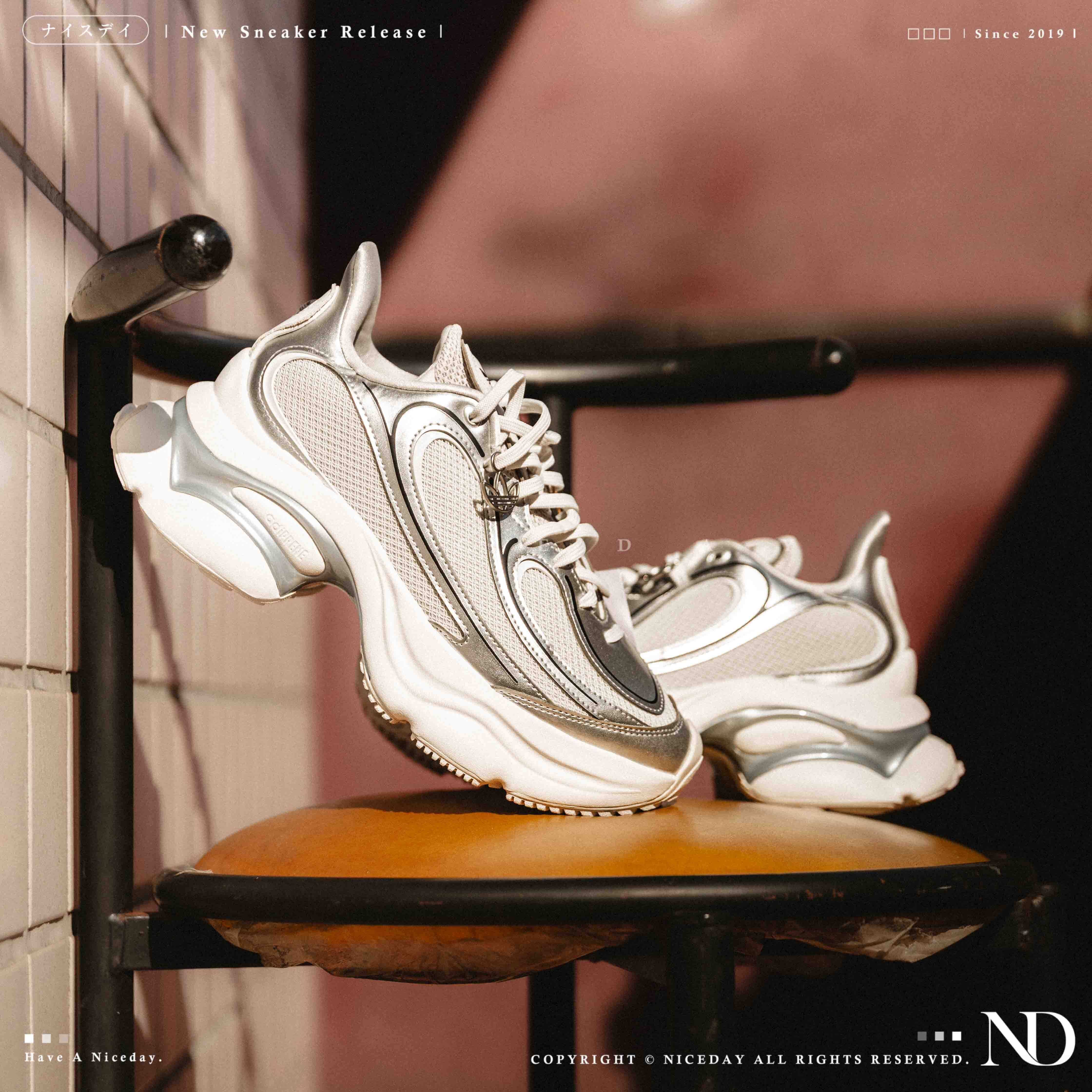 NICEDAY 代購 adidas OZVENUZ 愛迪達 白 米白 老爹 增高 復古 慢跑 女鞋 KI0557