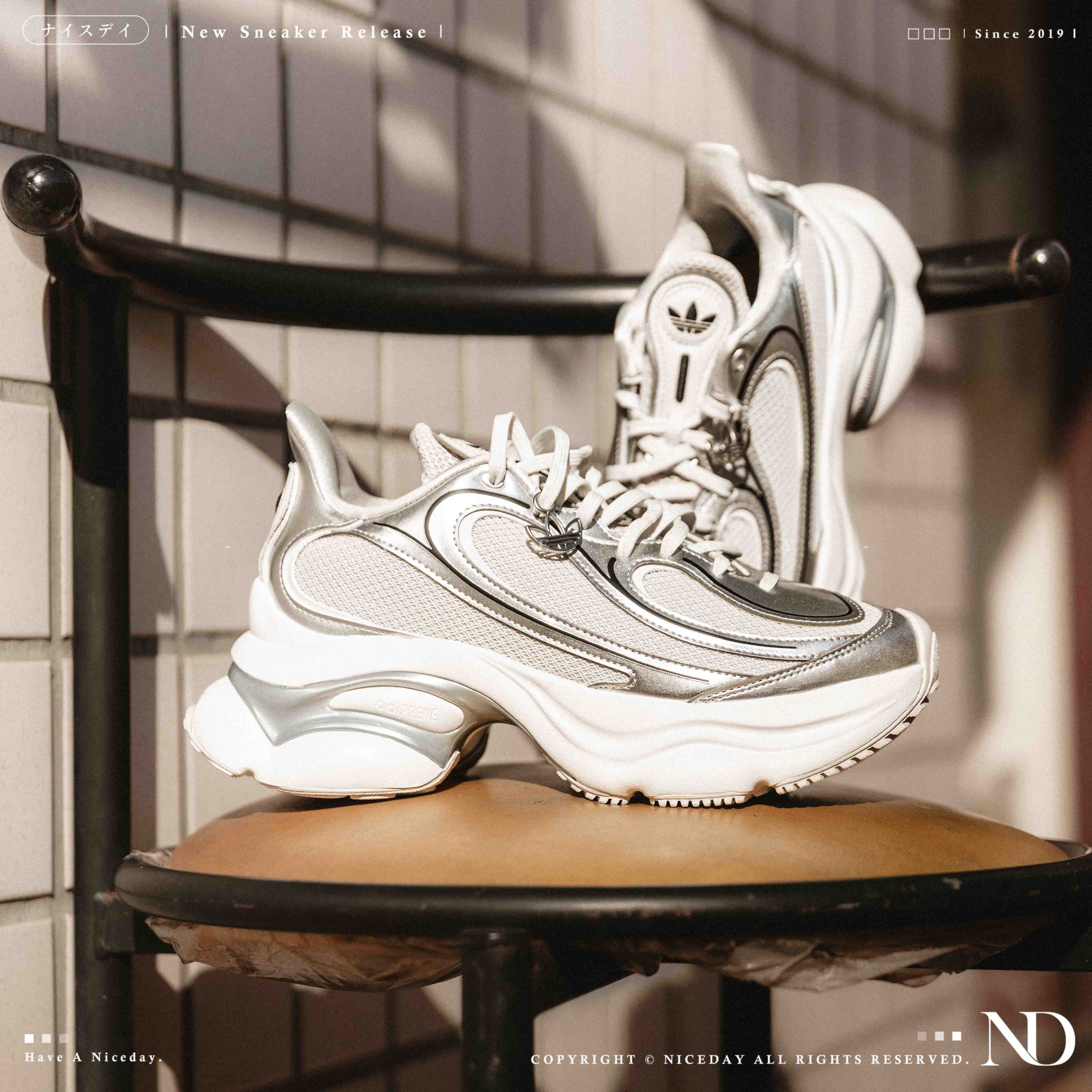 NICEDAY 代購 adidas OZVENUZ 愛迪達 白 米白 老爹 增高 復古 慢跑 女鞋 KI0557