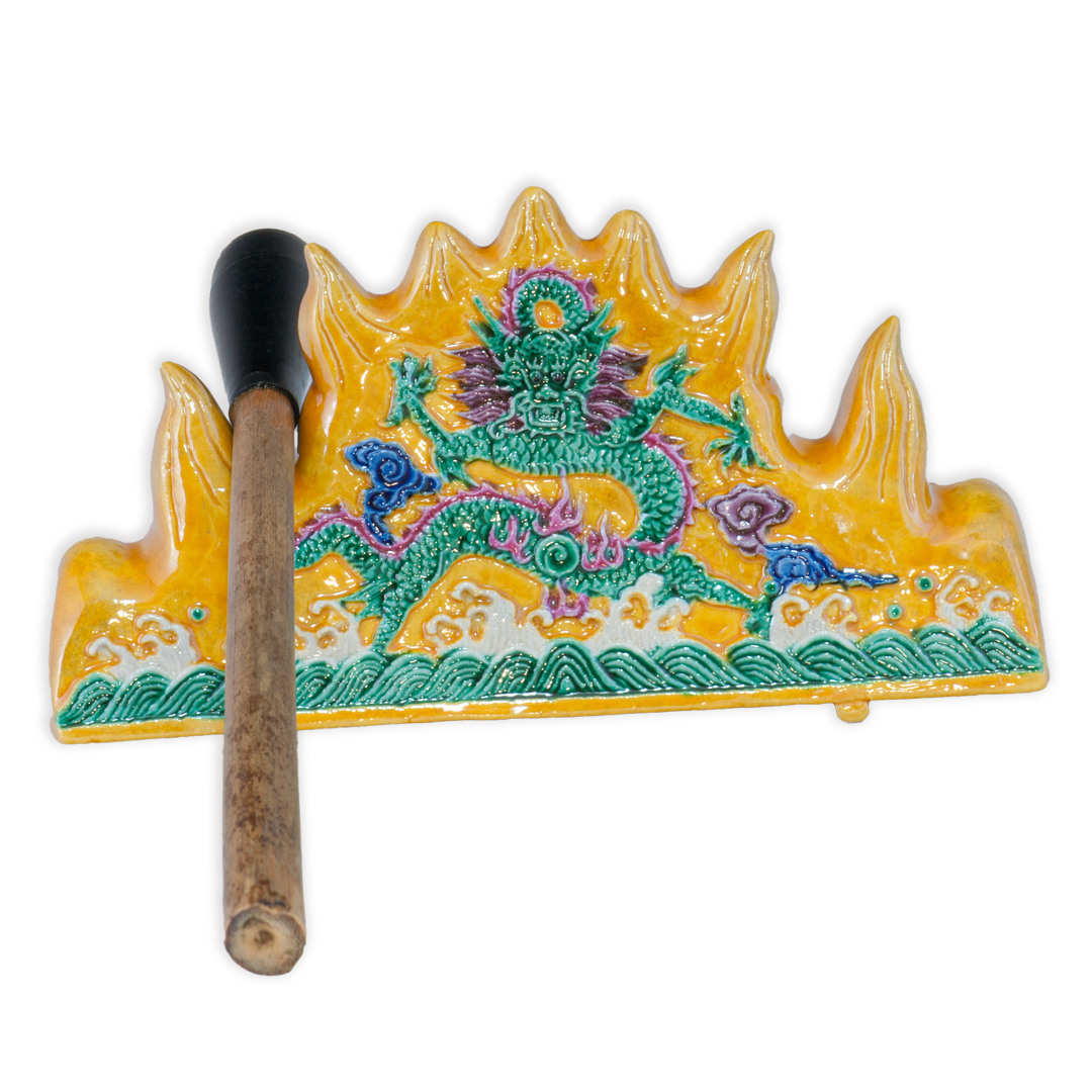 交趾釉　三彩　筆立・筆架　中国　文房　骨董 交趾釉 三彩 筆立・筆架 中国 文房 骨董