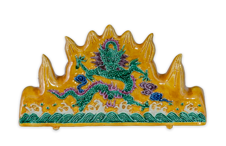 鹿港窯禮品館｜素三彩筆山 手工陶瓷筆架 中式書房藝術擺設推薦