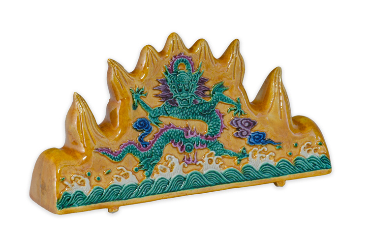 鹿港窯禮品館｜素三彩筆山 手工陶瓷筆架 中式書房藝術擺設推薦