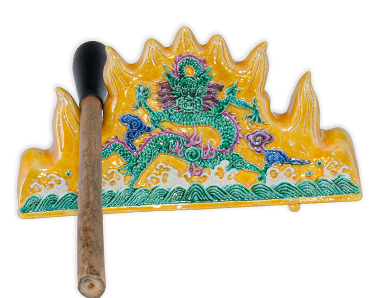 鹿港窯禮品館｜素三彩筆山 手工陶瓷筆架 中式書房藝術擺設推薦