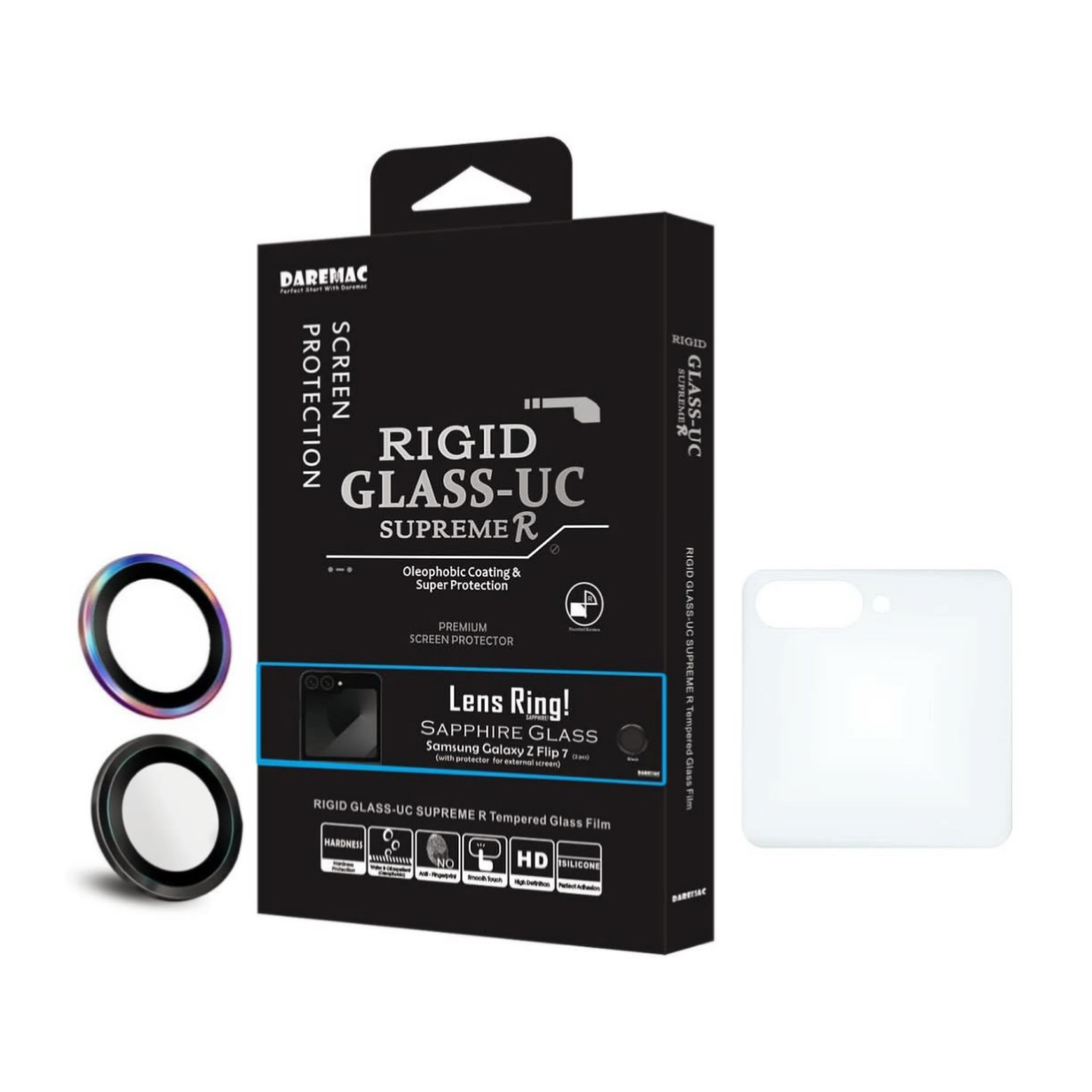 Daremac Galaxy Z Flip 7 藍寶石金屬鏡頭保護貼 (附外屏保護膜)