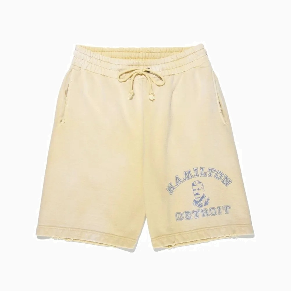 LAST PCS: BOWWOW HAMILTON SWEAT SHORTS - YELLOW AGING SIZE L PRE ORDER ITEM (預訂中)
