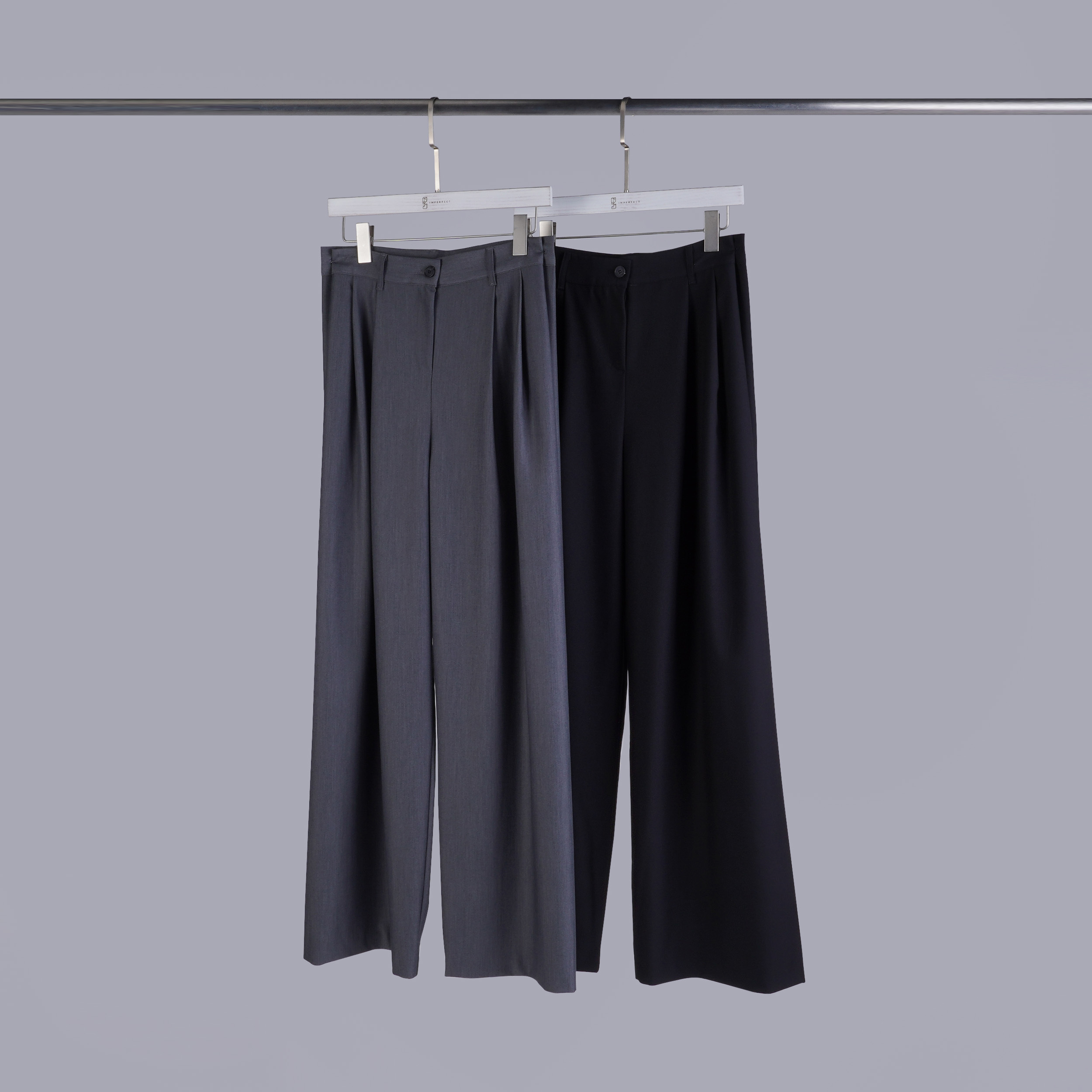 質感壓褶調節釦西裝褲 | S-M | 2色