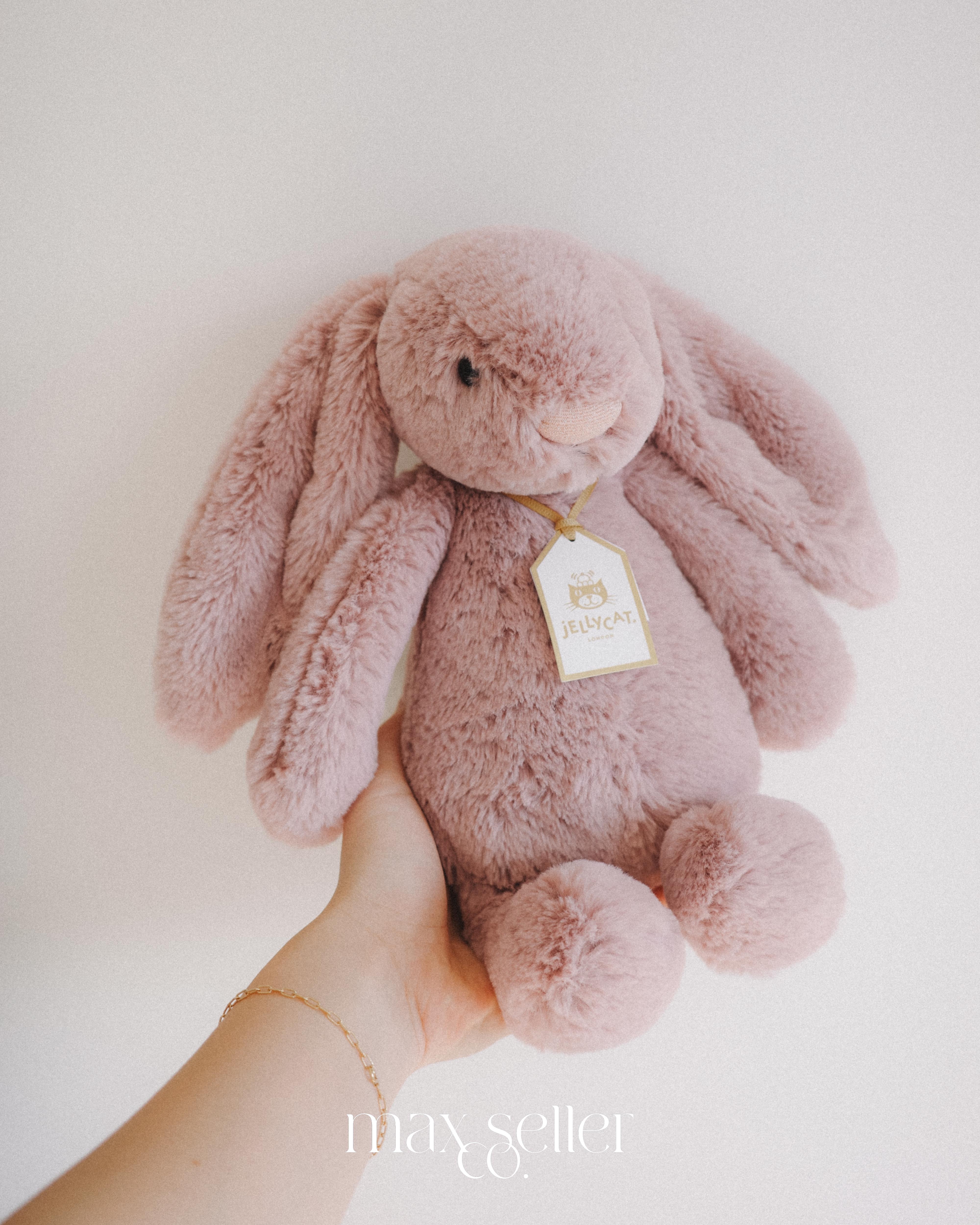 現貨｜JELLYCAT Bashful Luxe Bunny Rosa 奢華版 乾燥玫瑰粉兔子 金色吊牌