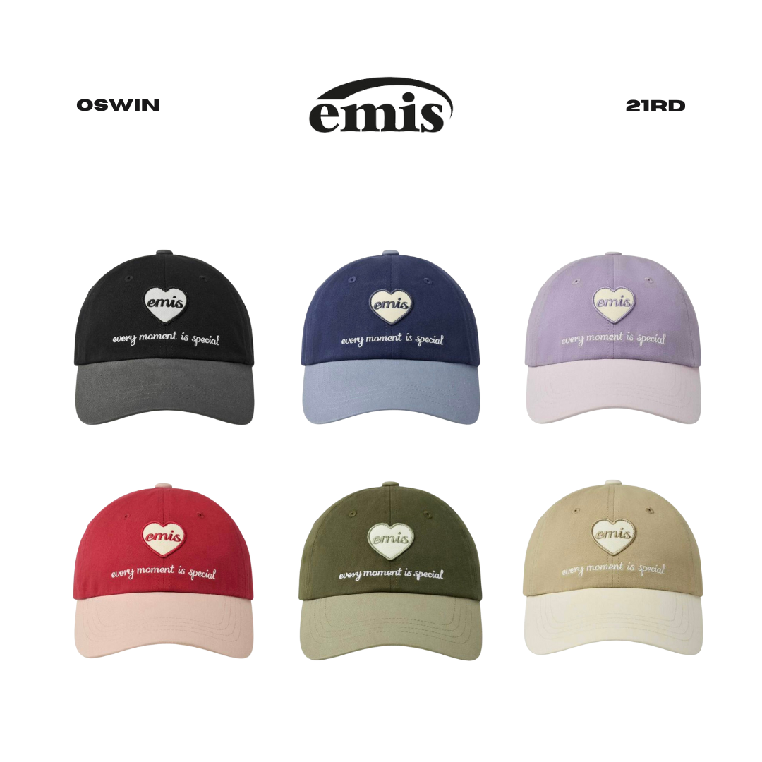 韓國 EMIS 愛心徽章刺繡 棒球帽