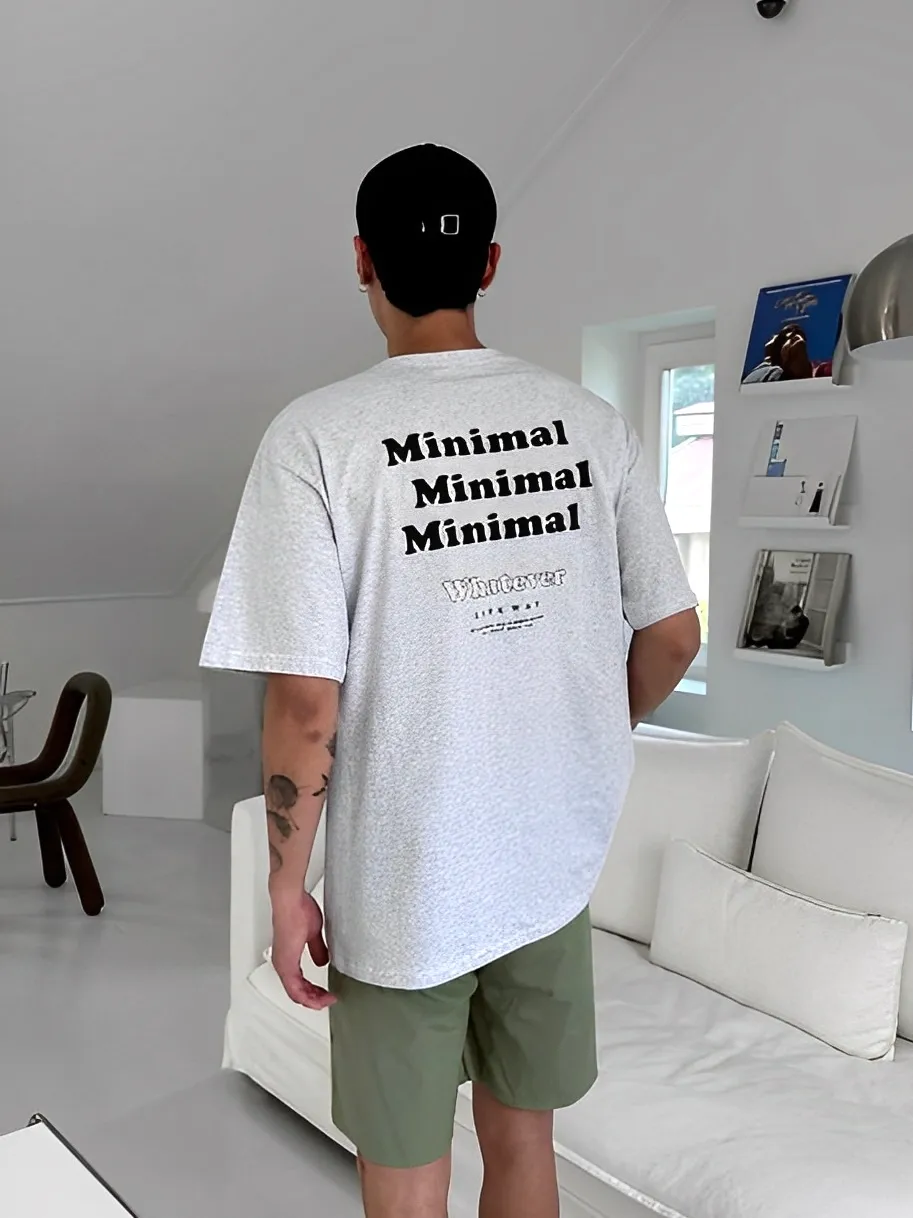 Minimal 英文 簡約 寬鬆 短袖