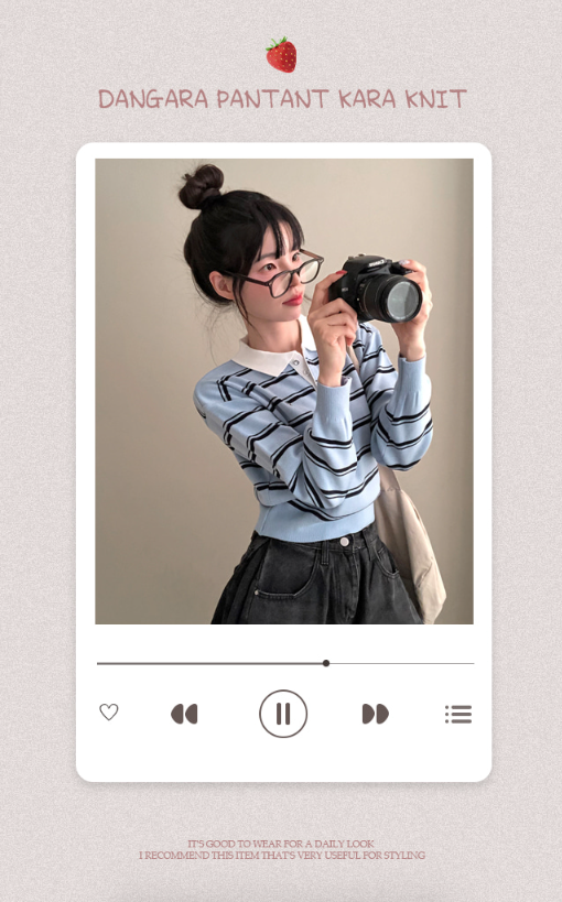 早秋預訂｜條紋拼色長袖針織衫