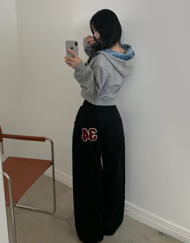 早秋預訂｜34貼布寬身運動褲