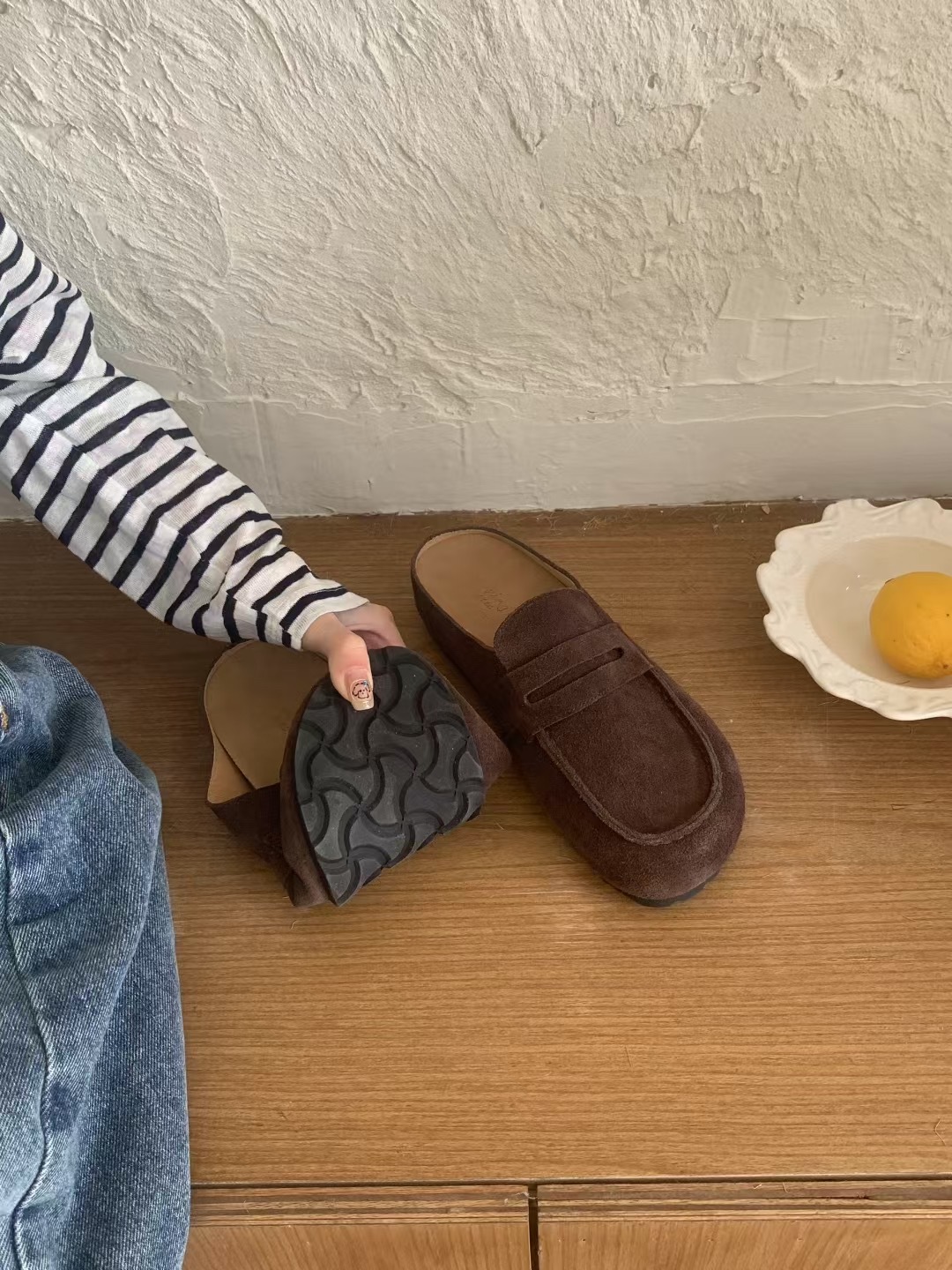 軟底真皮勃肯拖鞋(35-40)